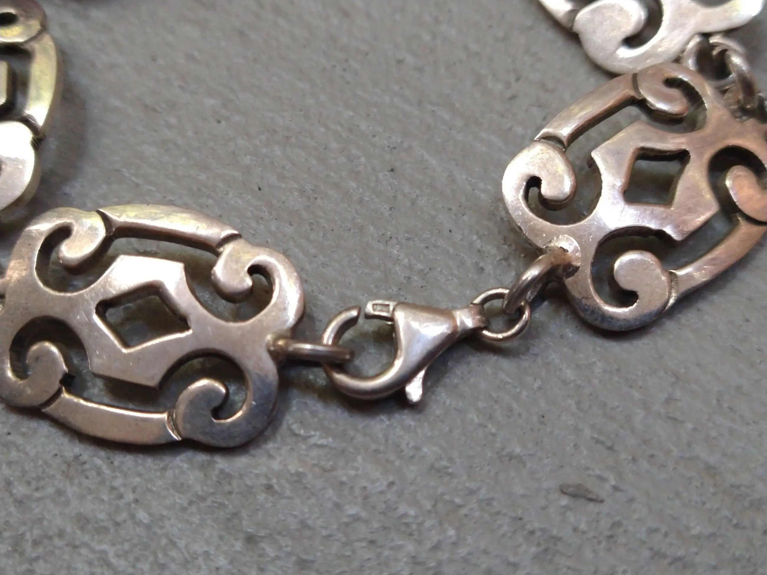 Sterling Silver Vintage Sterling Silver Bracelet 8" Mexico Link Chain Modern Size ONE SIZE - 8 Thumbnail
