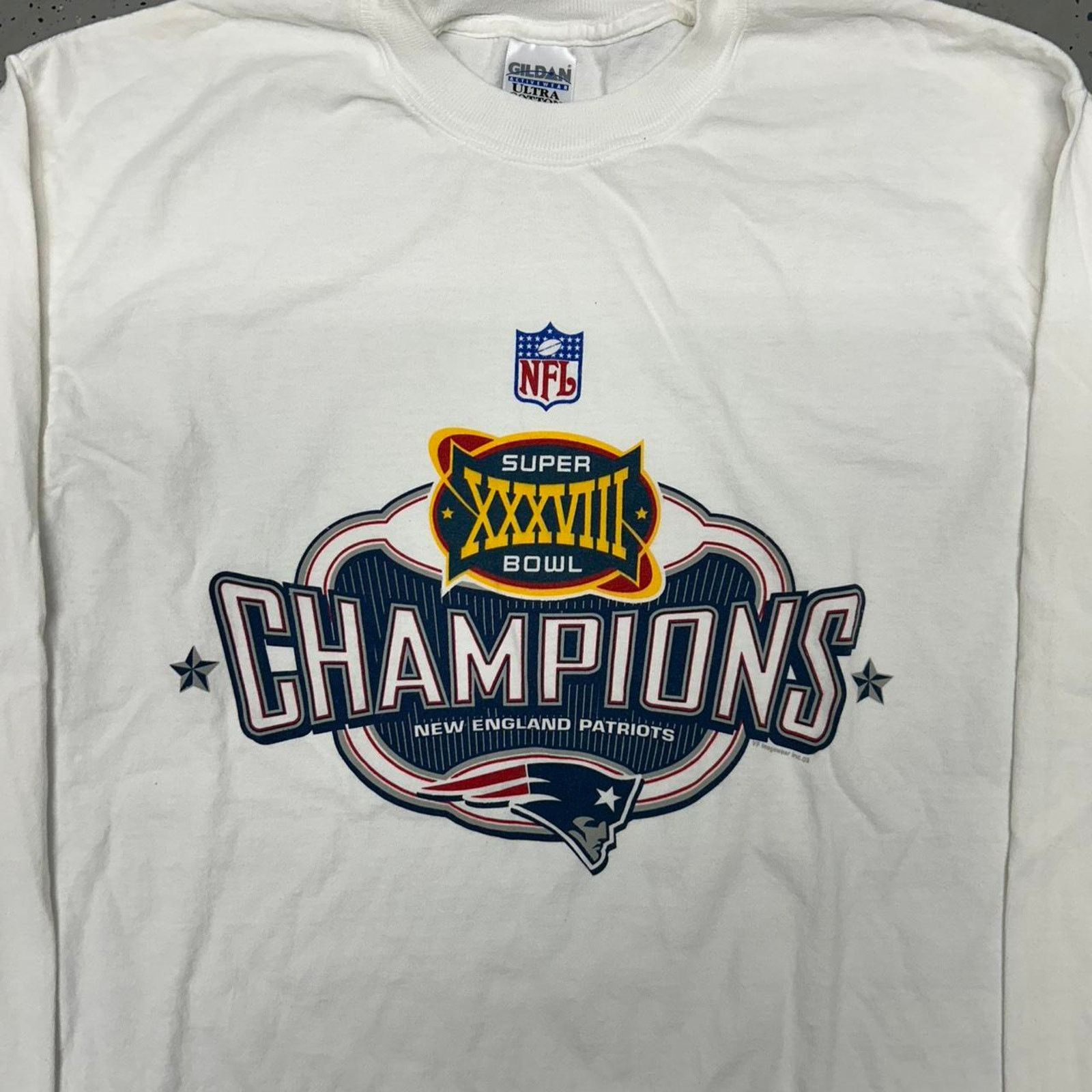 Gildan 2004 New England Patriots Super Bowl long sleeve tee Size US L / EU 52-54 / 3 - 2 Thumbnail
