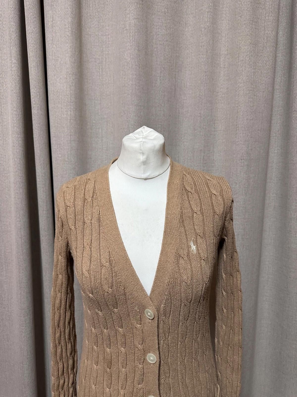 Polo Ralph Lauren Ralph Lauren Polo Camel Brown Cotton Cable Knit Cardigan XS Size XS / US 0-2 / IT 36-38 - 2 Thumbnail