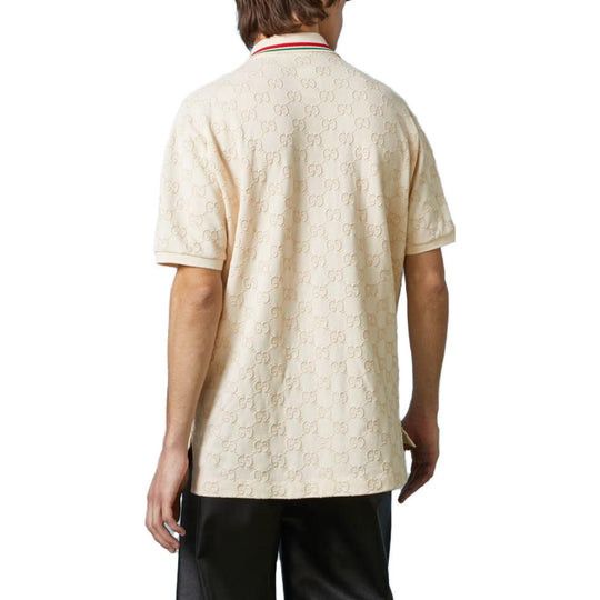 Gucci Gucci Men's Love Parade Monogrammed Cream Polo Shirt Size US L / EU 52-54 / 3 - 5 Thumbnail