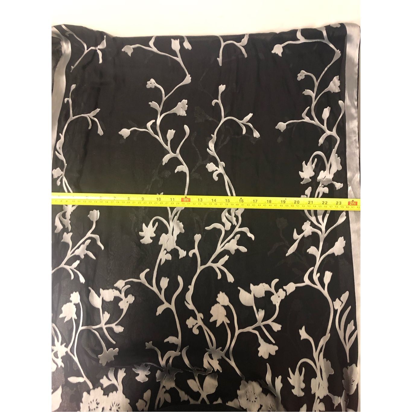 Other Silk-Route Women’s Black and Silver Floral and Vine Large Sc Size ONE SIZE - 3 Thumbnail