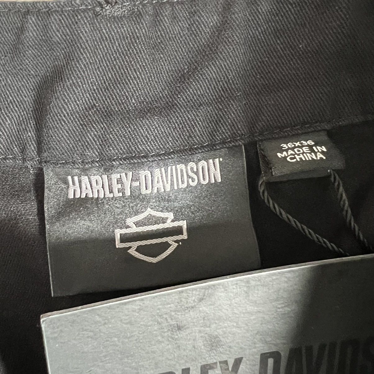 Harley Davidson × Vintage Men’s Harley Davidson Black Cargo Pants 36 X36 Straight Leg Size US 36 / EU 52 - 4 Thumbnail