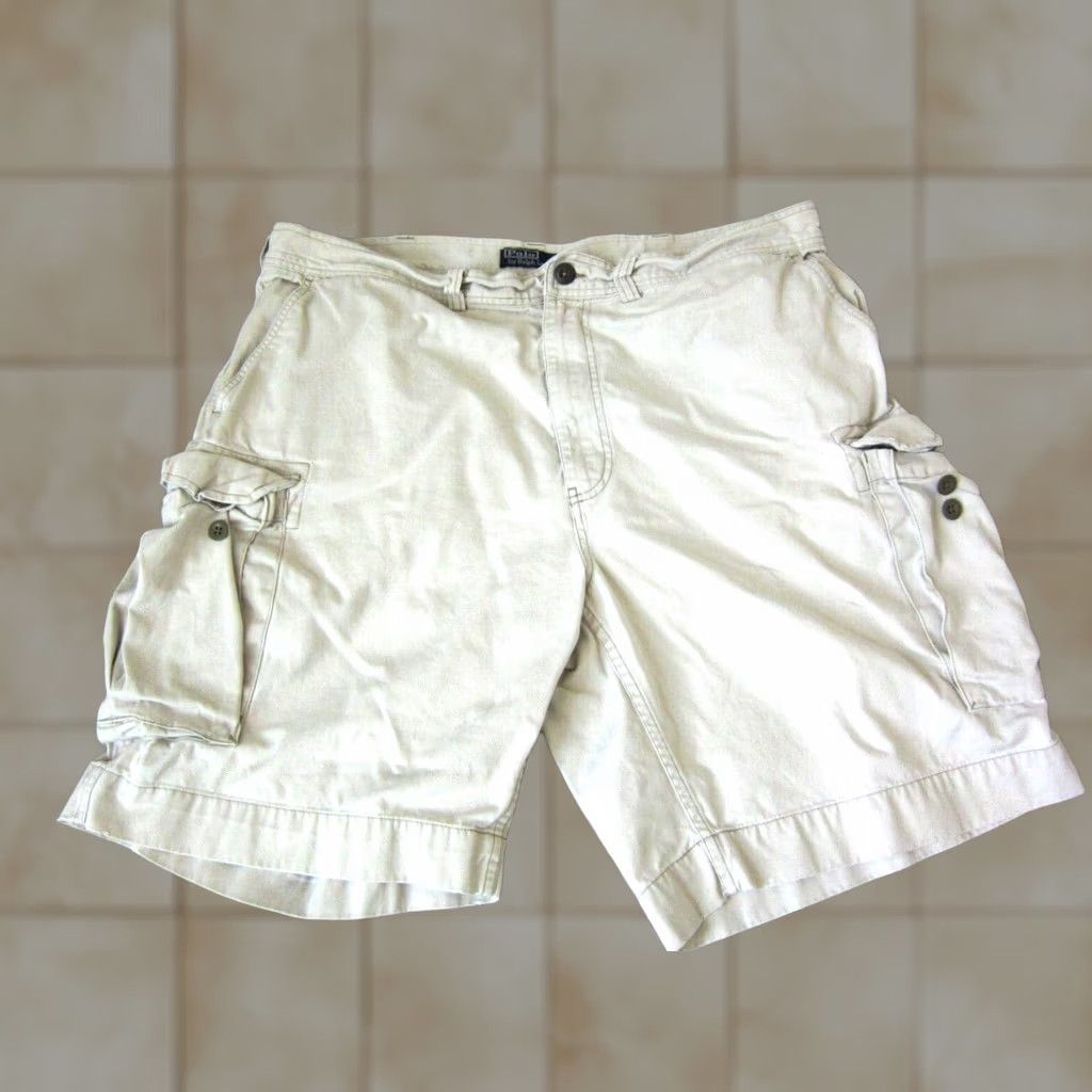 Ralph Lauren VINTAGE Ralph Lauren Shorts Cargo Mens 40 Brown Khaki Cotton Casual 40 Black Navy Cargo/Shorts Mens 40? Size US 40 / EU 56 - 1 Thumbnail