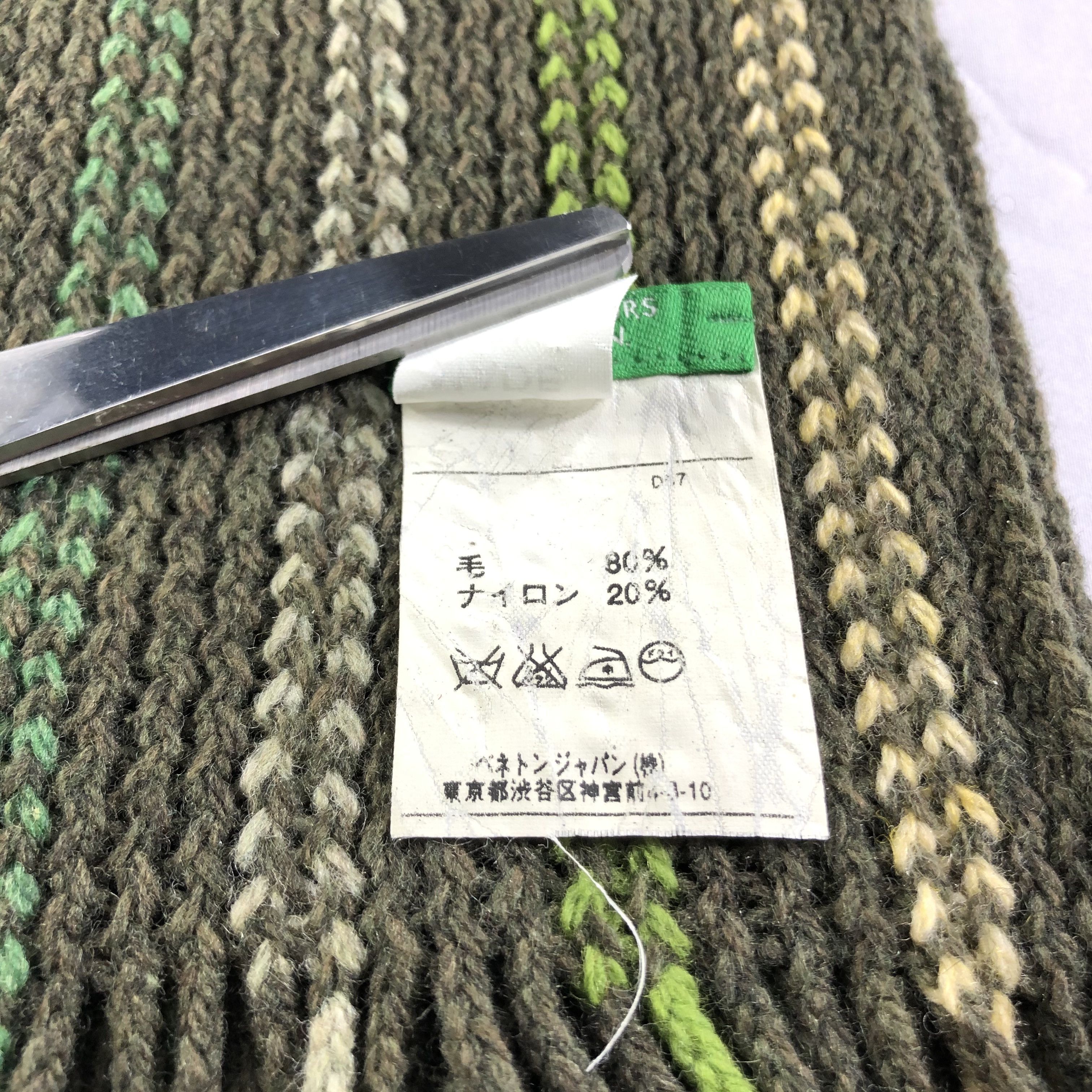 United Colors Of Benetton United Colors Of Benetton Knit Wool Scarf Muffler V2199 Size ONE SIZE - 5 Thumbnail
