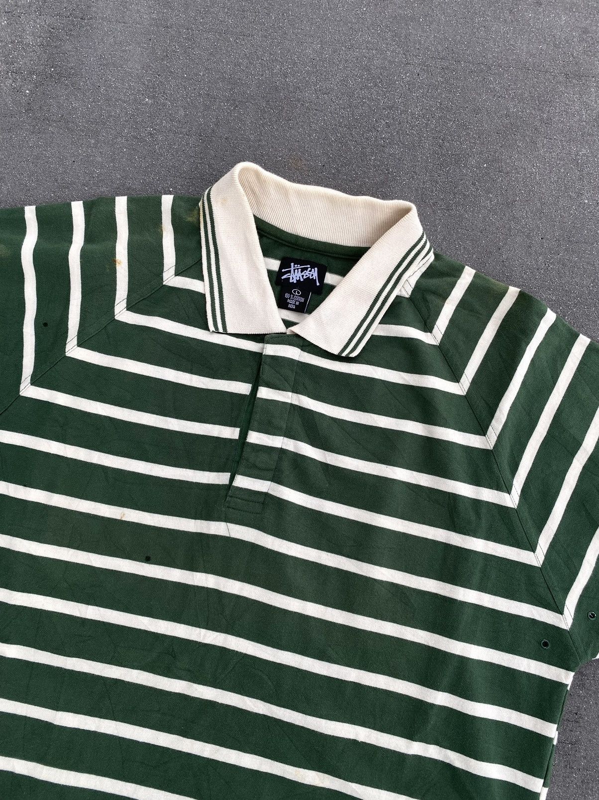 Stussy Vintage Rare Stussy Green Stripe Size US L / EU 52-54 / 3 - 11 Thumbnail