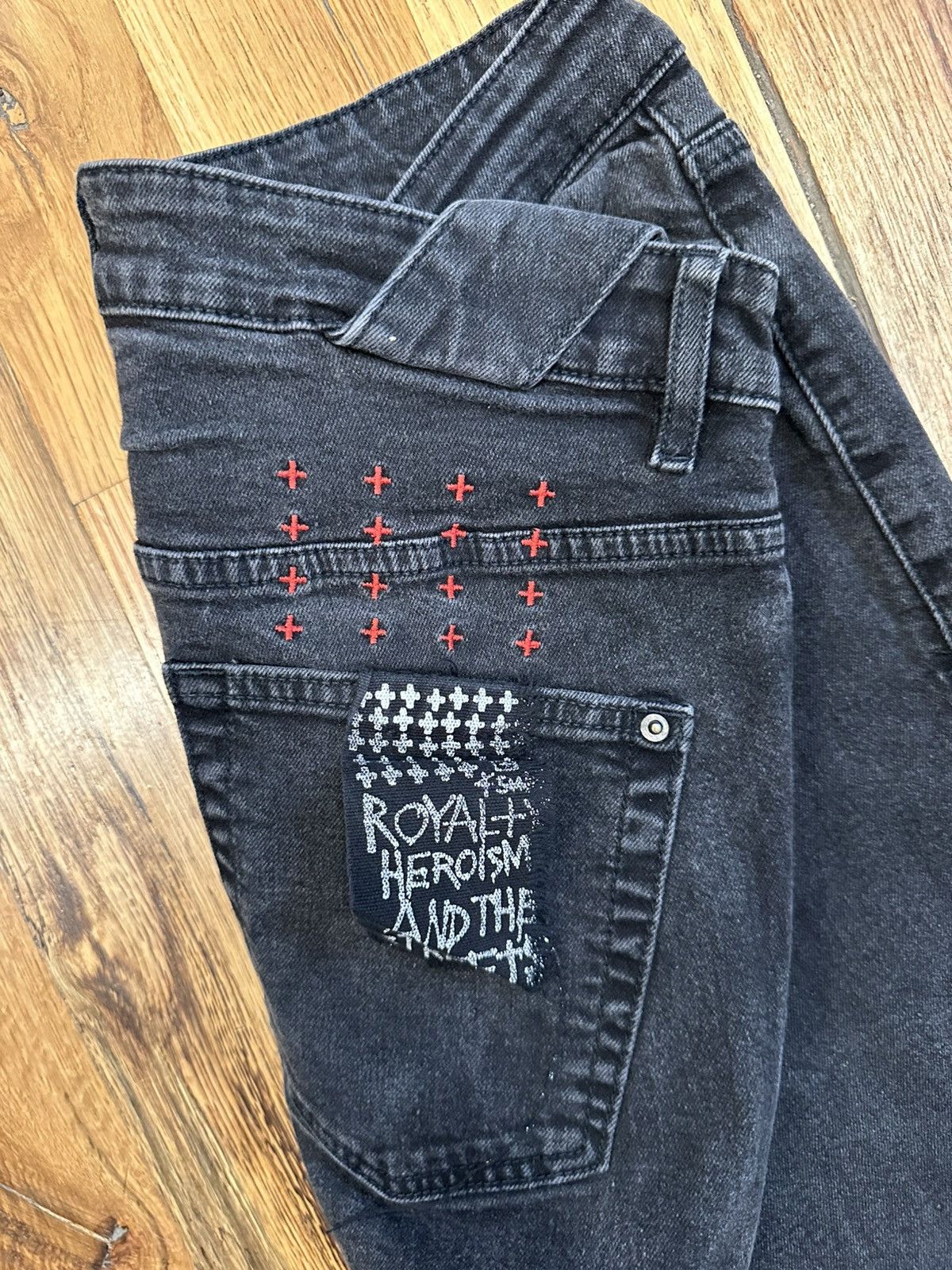 Ksubi Ksubi Red Spell Flame Logo Faded Black Denim Jeans Size 31 Size US 31 - 4 Thumbnail