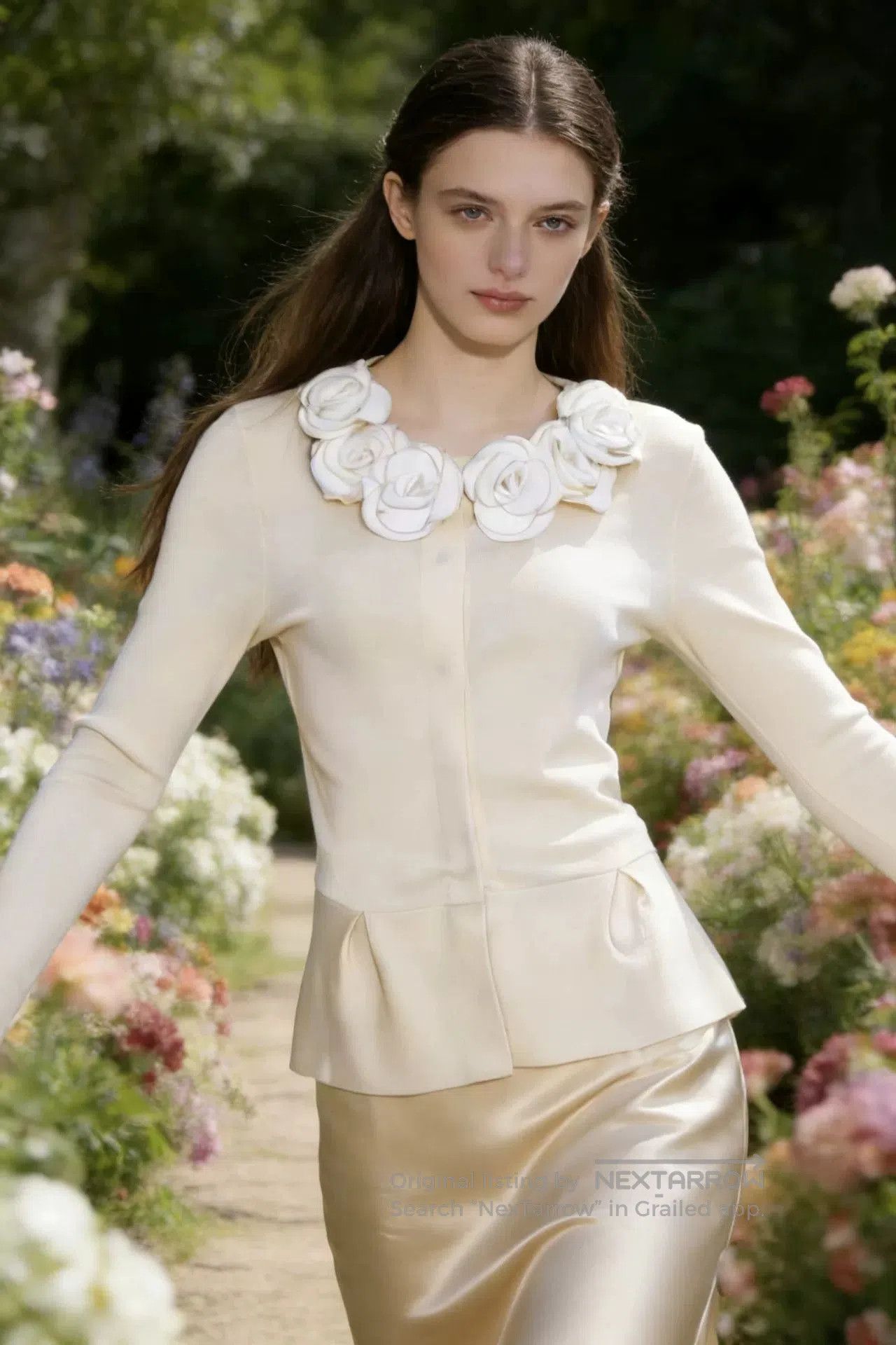 Valentino Valentino Cream Umbrella Hem Cardigan. Size M / US 6-8 / IT 42-44 - 2 Thumbnail