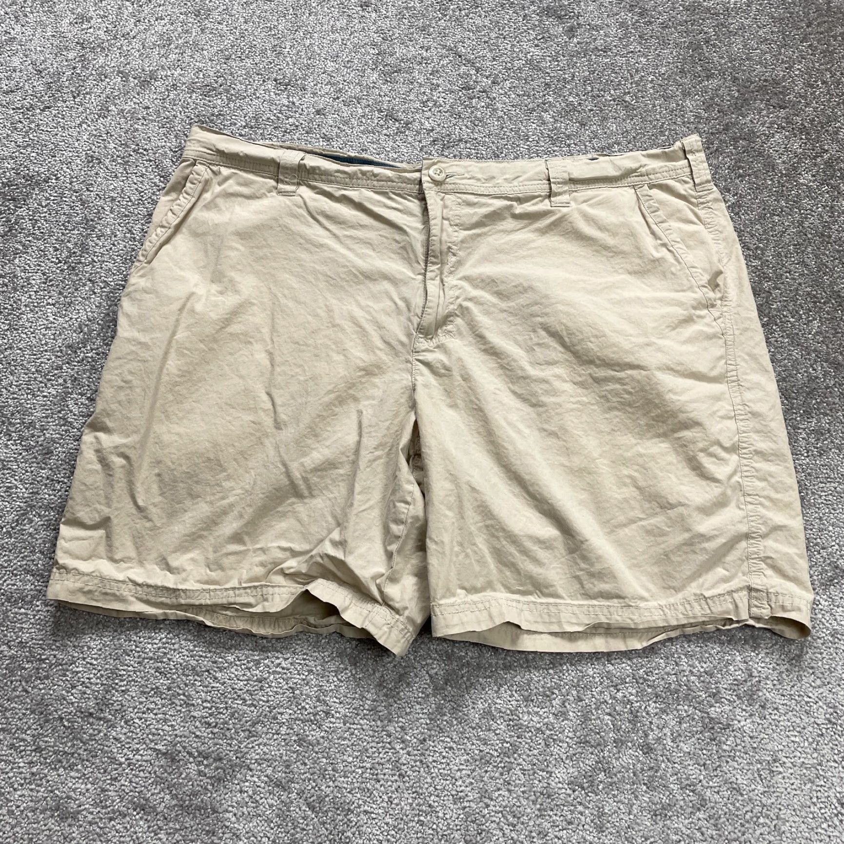 Vintage Columbia Chino Shorts Mens Beige Flat Front Slash Pocket Cotton Casual 42x8 Regular Men Beach Outdoor 90s? Size US 42 / EU 58 - 2 Thumbnail
