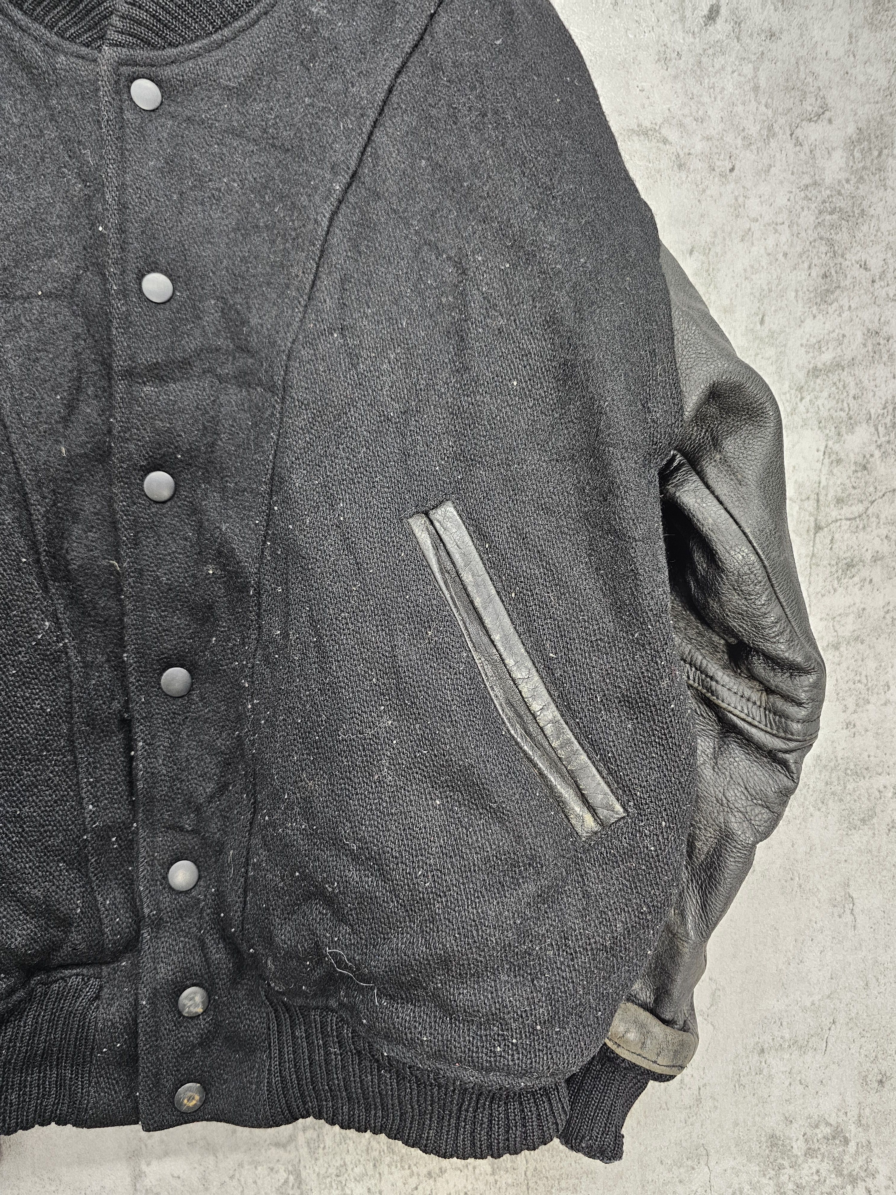 Other Vintage ITARIYARD STAFF Leather Wool Varsity Jacket J0095 Size US L / EU 52-54 / 3 - 3 Thumbnail
