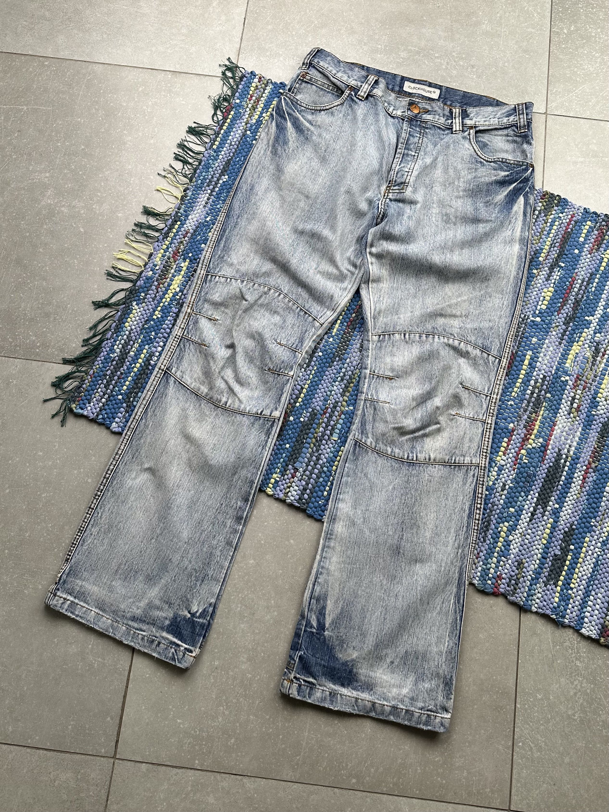 Image of Avant Garde x Vintage Faded Flare Biker Jeans in Blue, Men's (Size 36)