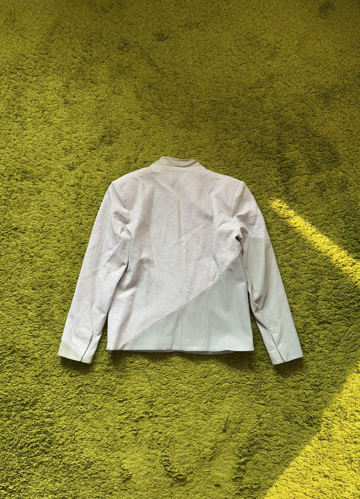 Helmut Lang Helmut Lang leather trim assymetric patchwork blazer jacket Size S / US 4 / IT 40 - 5 Thumbnail