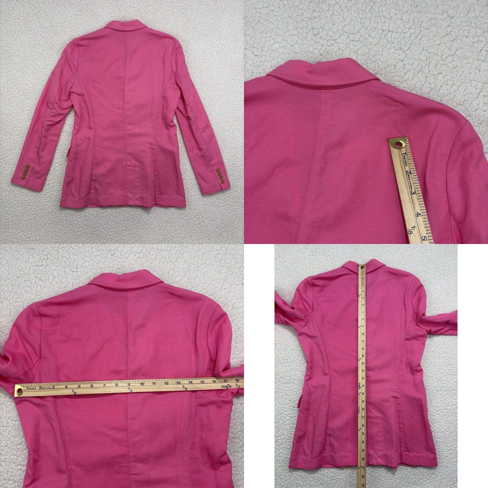 J.McLaughlin J. McLaughlin Pink Linen Blend Suit Set Blazer Pants Womens 2/4 Vintage NWT Size 26" / US 2 / IT 38 - 8 Thumbnail