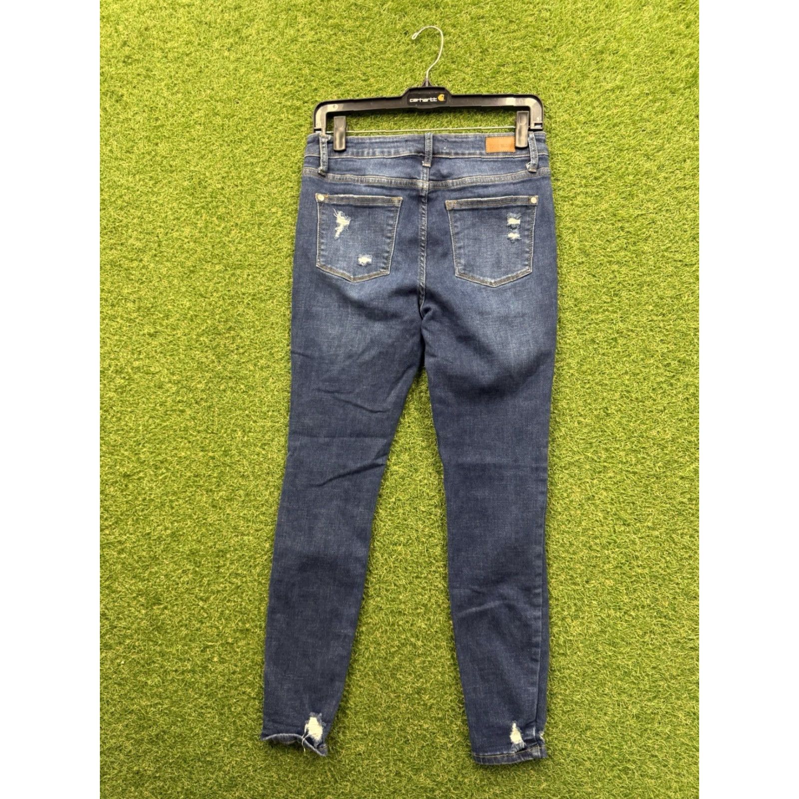 Vintage VINTAGE Judy Blue Skinny Jeans Womens 28 Dark Wash Distressed Mid Rise Slim Fit 28" Inseam Denim Size 28" / US 6 / IT 42 - 2 Thumbnail