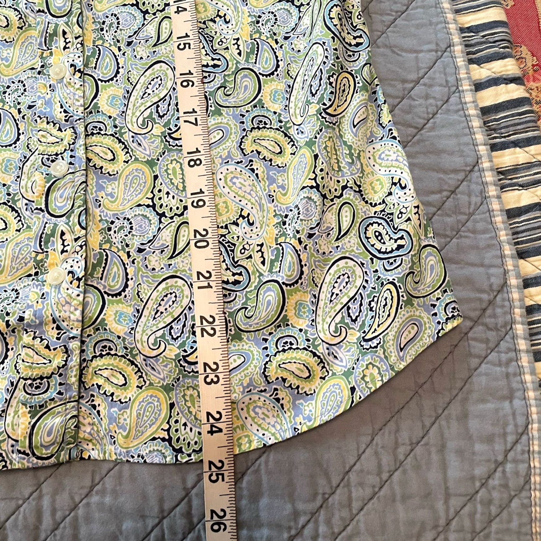 Banana Republic Banana Republic Shirt Womens XS Button Up Top Paisley White Green Blue Yellow Size XS / US 0-2 / IT 36-38 - 7 Thumbnail