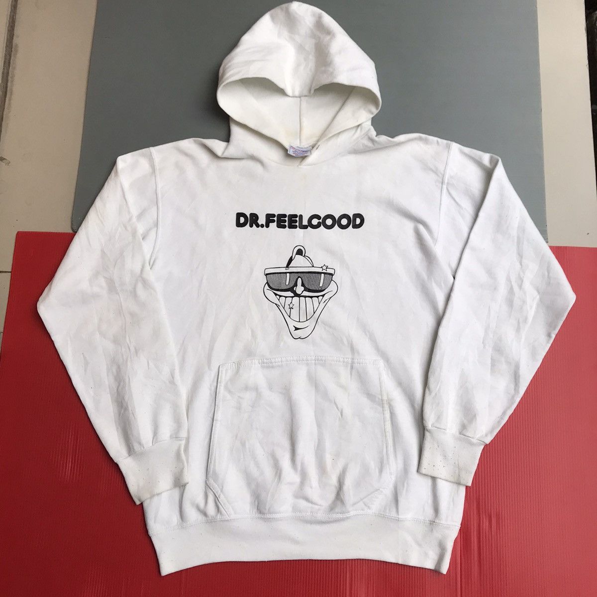 Band Tees × Vintage Vintage Dr Feelgood Hoodie Jumper White Jacket Sportswear Size US M / EU 48-50 / 2 - 7 Thumbnail