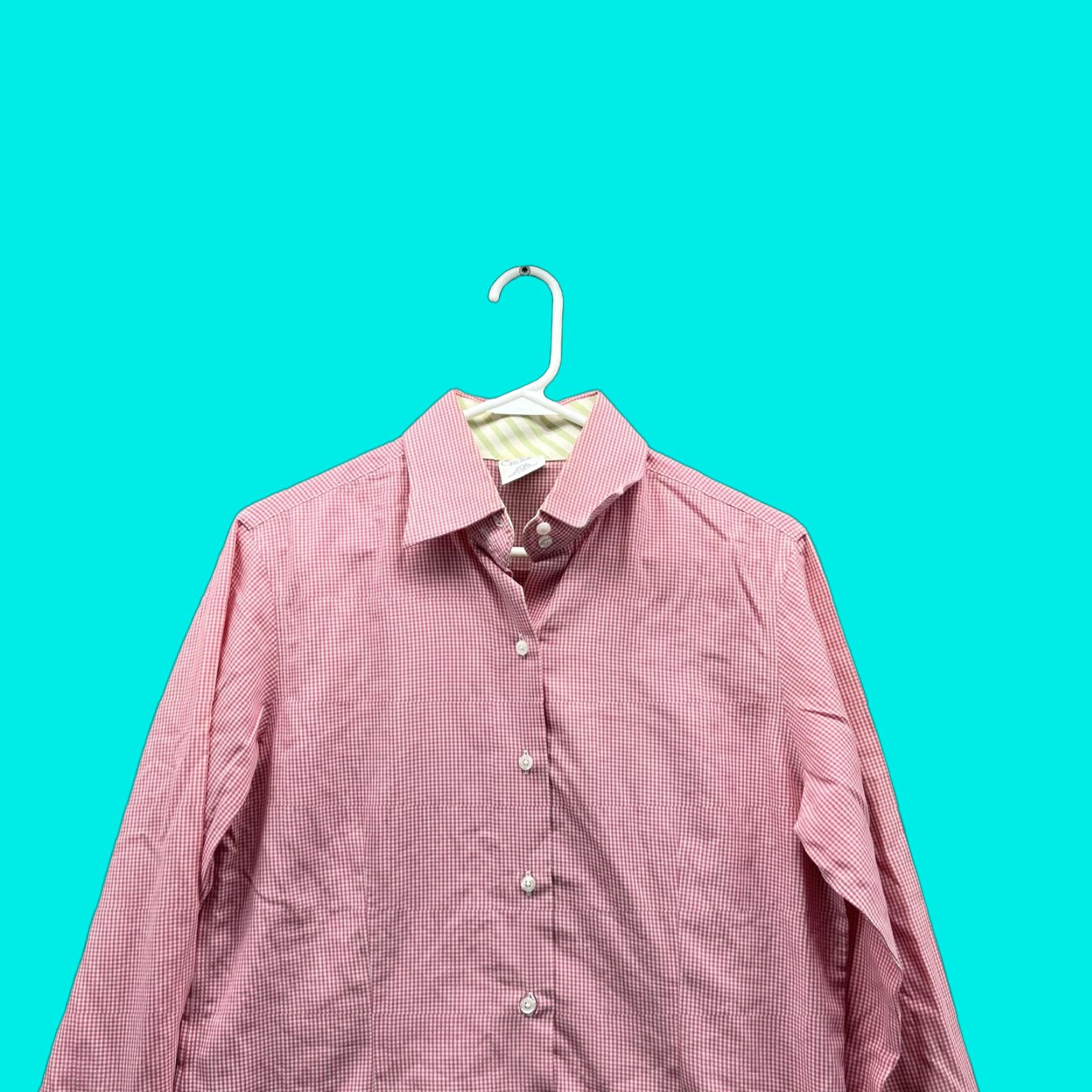 Brooks Brothers VINTAGE Brooks Brothers Shirt Women 8 Pink Casual Button-Up Gingham Check Long Sleeve Collared Regular Fit Womens Size M / US 6-8 / IT 42-44 - 1 Thumbnail