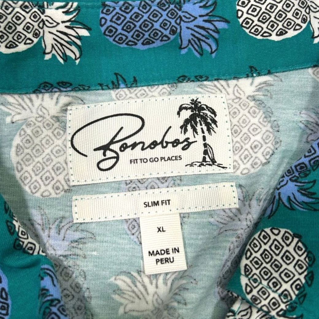 Bonobos EUC Bonobos Pineapple Print Short Sleeve Button-Up Shirt Mens XL Blue Teal Pineapple Print Button-Down Shirt XL Mens Size US XL / EU 56 / 4 - 4 Thumbnail