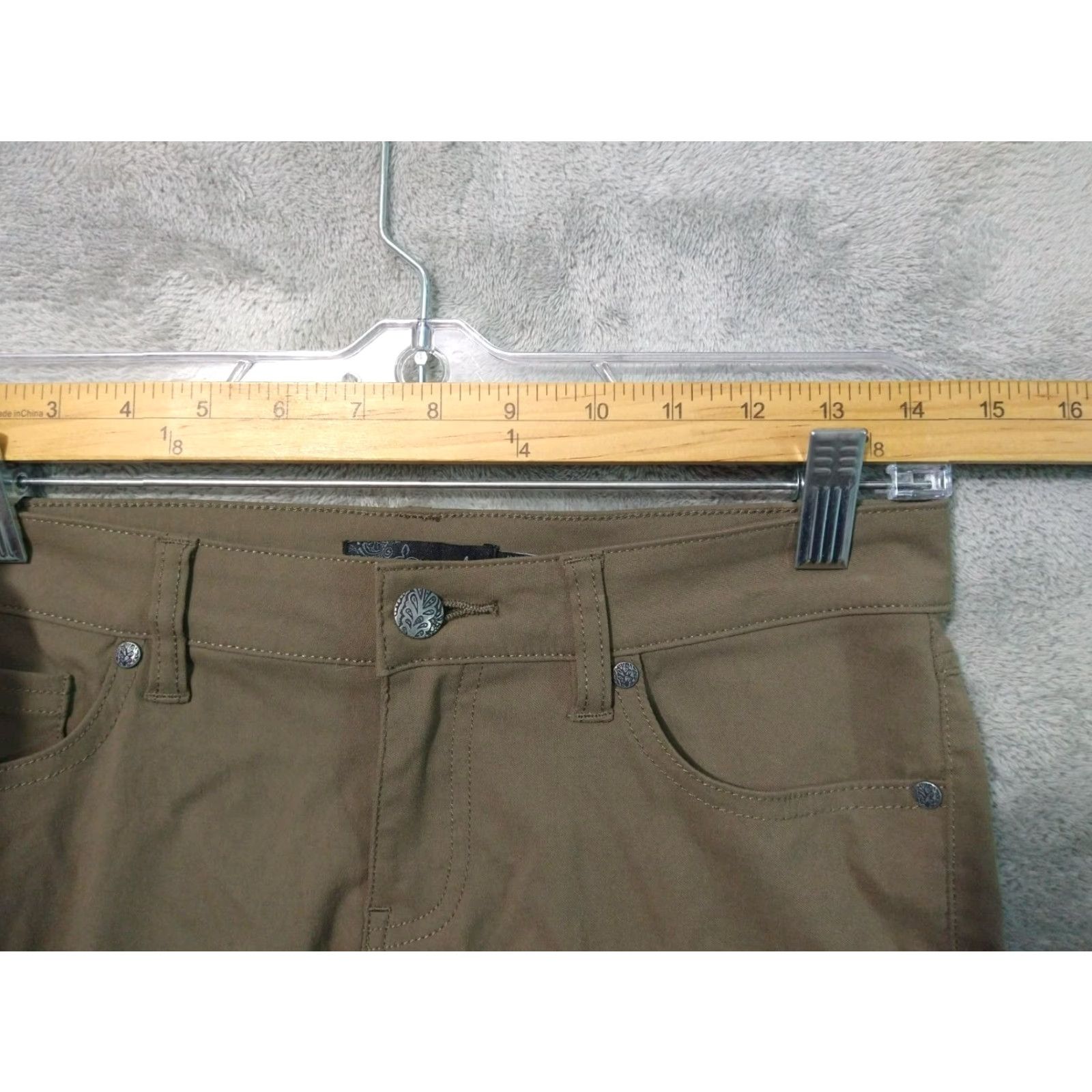 Prana prAna Pants Womens 4 Green Nylon Travel Hiking Outdoor Stretch Chino Regular Tapered Inseam 28 in Green Nature Vintage No Mens Womens Size 27" / US 4 / IT 40 - 3 Thumbnail