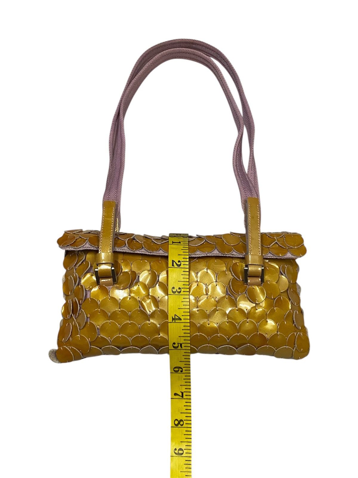 Prada Prada Gold Patent Paillet Leather Shoulder Bag Size ONE SIZE - 11 Thumbnail
