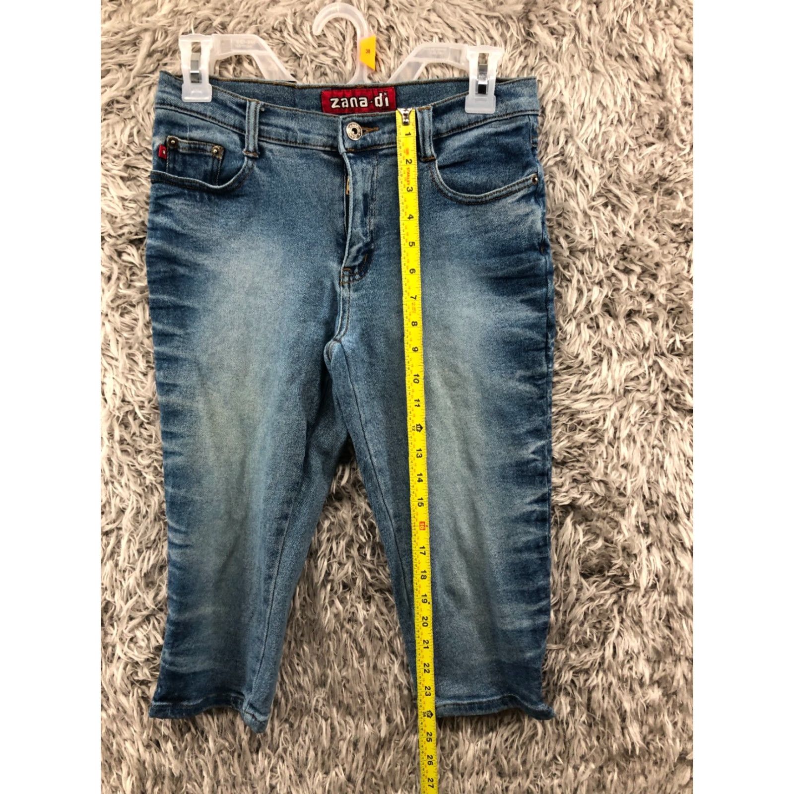 Denime Zana*di Capri Jeans Womens Juniors Size 5 Mid Rise Dark Wash Blue Denim Size 27" / US 4 / IT 40 - 3 Thumbnail