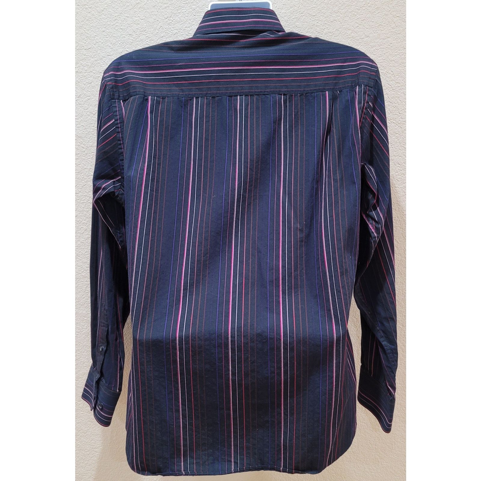 Emanuel Ungaro Emanuel Ungaro Black Pink Striped Button Up Men Shirt Large Size US L / EU 52-54 / 3 - 2 Thumbnail