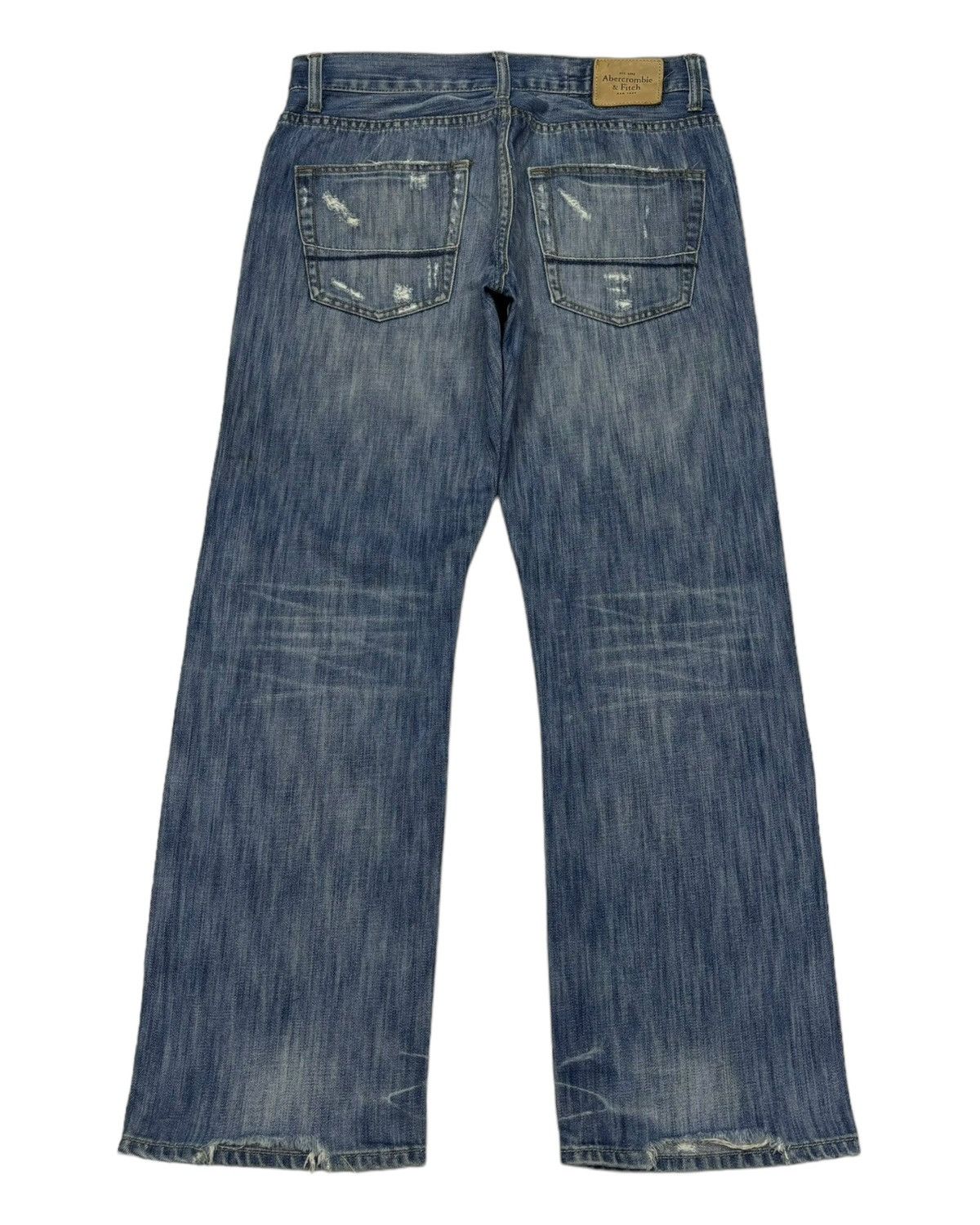 Abercrombie & Fitch ABERCROMBIE & FITCH DISTRESS BAGGY FLARE DENIM JEANS Size US 32 / EU 48 - 2 Thumbnail
