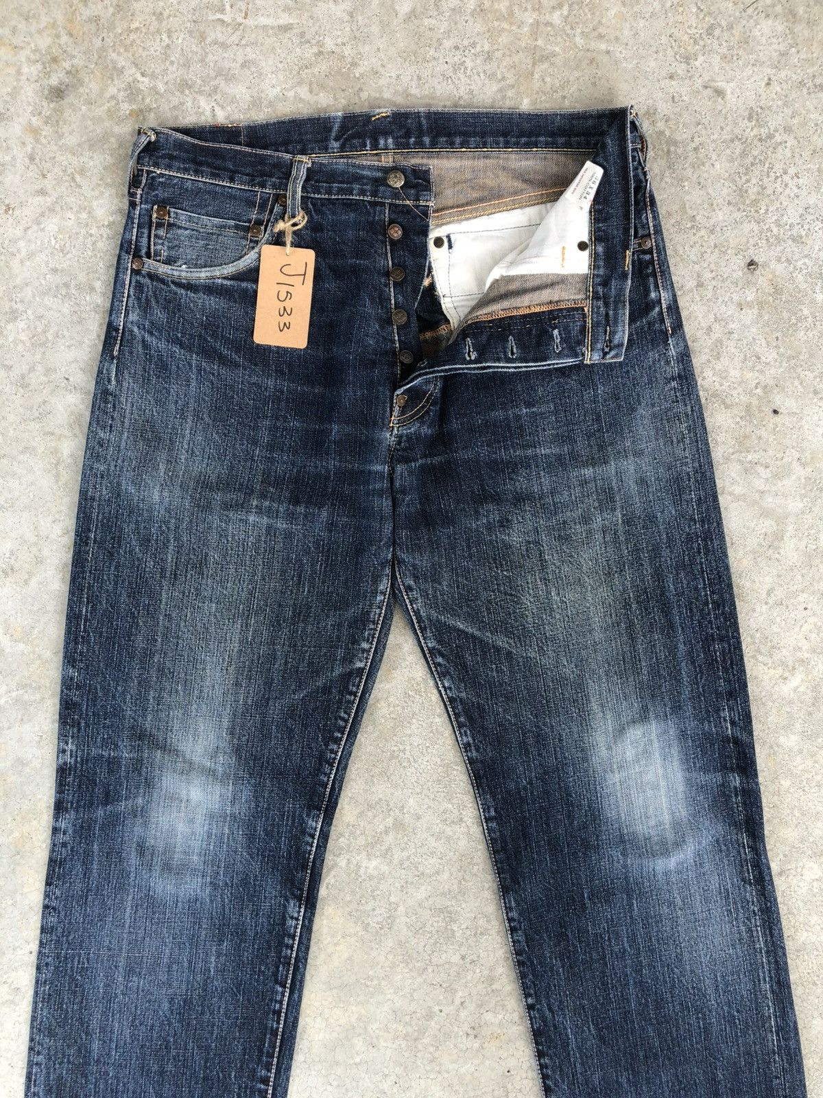 Evisu Evisu Lot 5040 Sakura Daicock Selvedge Denim Distressed Size US 35 - 3 Thumbnail
