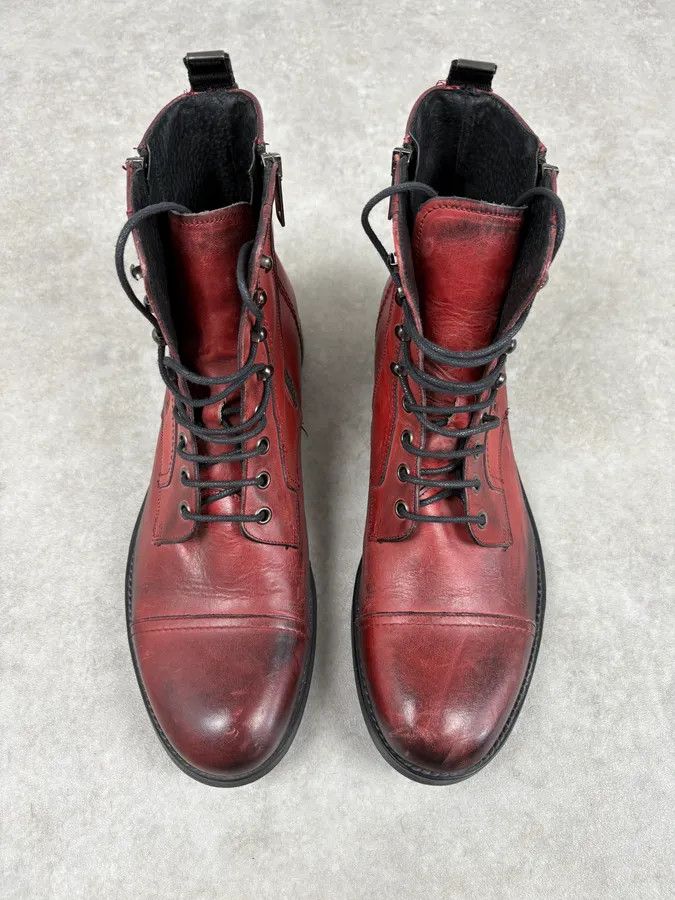 Diesel Diesel Raw Red Leather Combat Boots Size US 9 / EU 42 - 2 Thumbnail