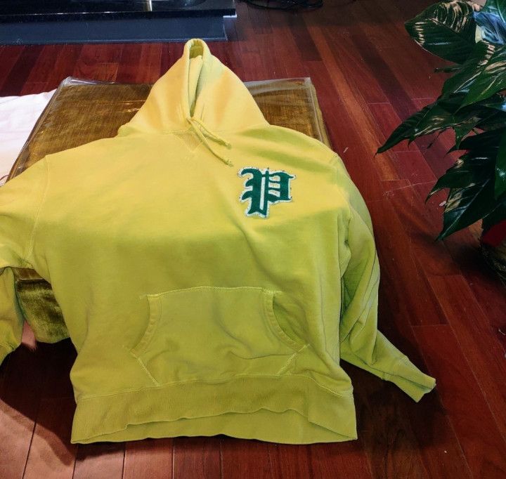 🔥RARE 1992 lemon lime POLO Ralph Lauren baggy hoodie