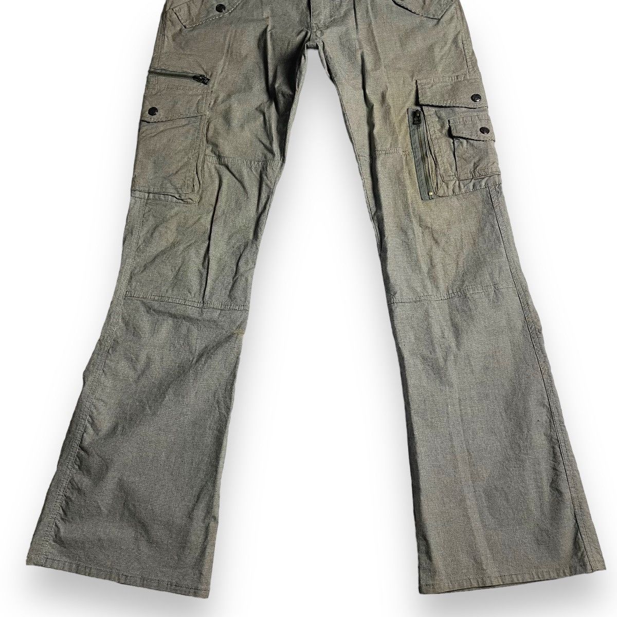 20471120 🇯🇵 VINTAGE ROOT THREE STRIPE FLARED CARGO PANTS Size US 32 / EU 48 - 4 Thumbnail