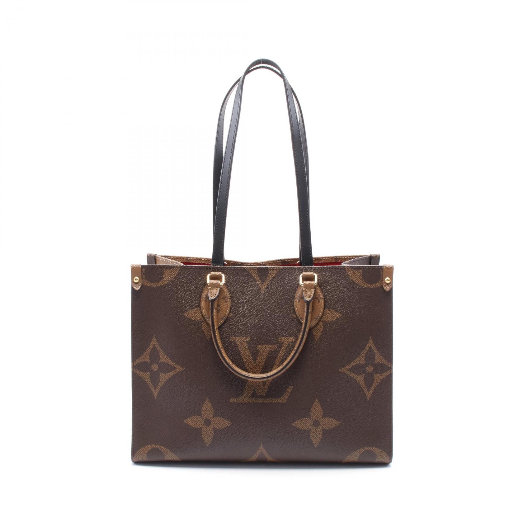 Louis Vuitton Louis Vuitton Onthego Mm Monogram Leather Tote Bag Canvas Tote Bag M45321 in Brown, Women's