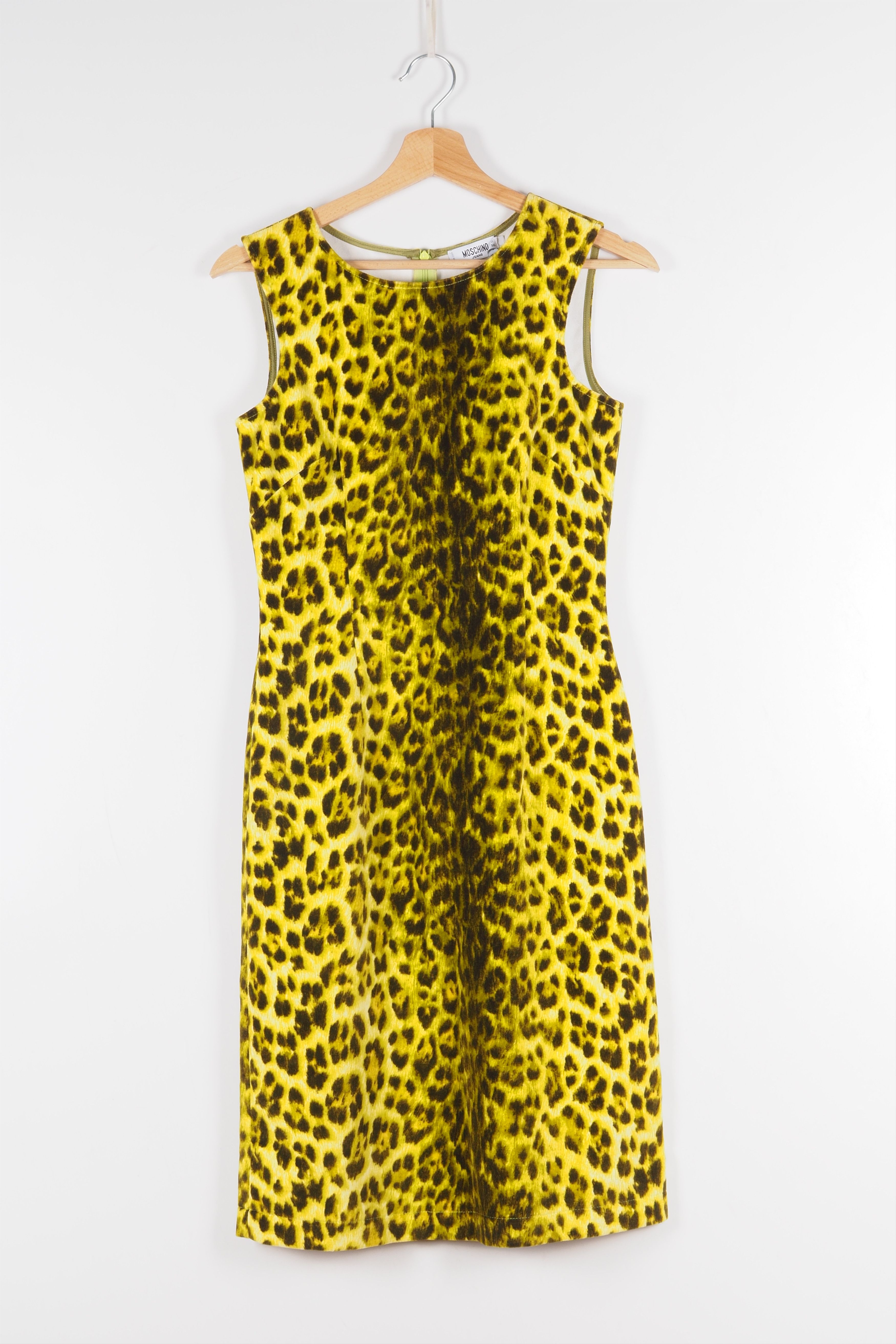 Moschino × Vintage Moschino Jeans Vintage Women's Yellow Animal Print Dress Size M / US 6-8 / IT 42-44 - 4 Thumbnail