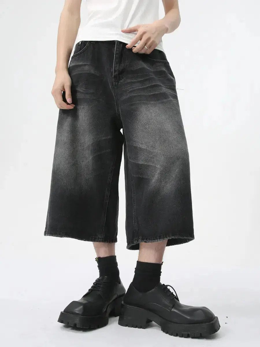 Japanese Brand Retro high street horn wide leg denim shorts Size US 32 / EU 48 - 2 Thumbnail
