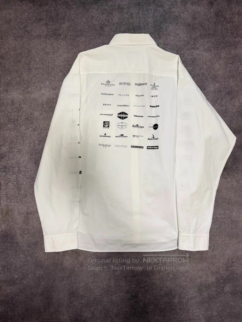 Balenciaga Balenciaga Embroidered Logo Long Sleeve Shirt Size US XXS / EU 40 - 2 Thumbnail