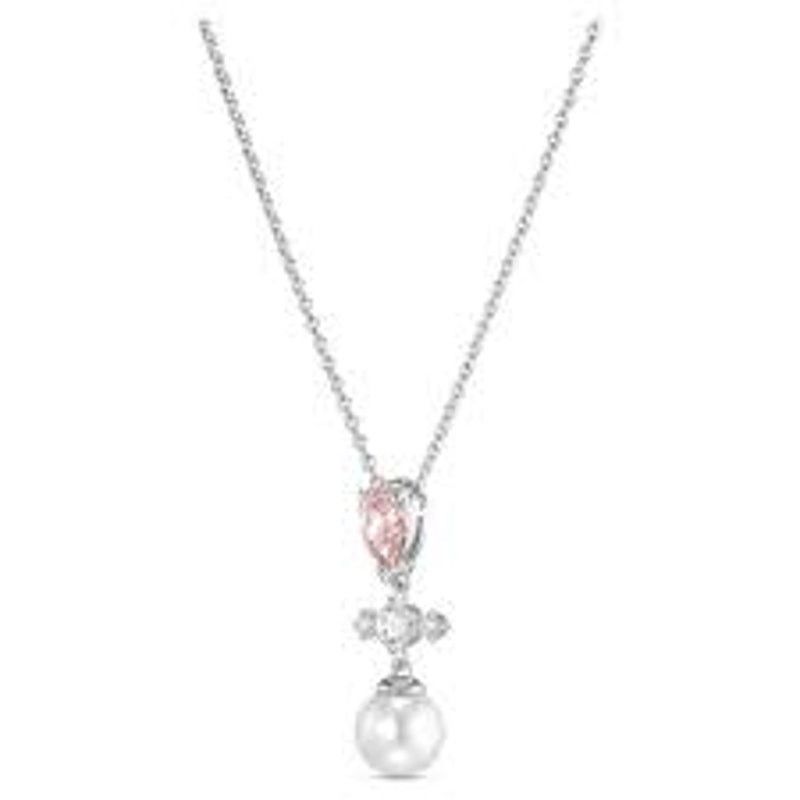 Swarovski Swarovski Perfection Silver Necklace Pink RHS Crystal Pearl Size ONE SIZE - 3 Thumbnail