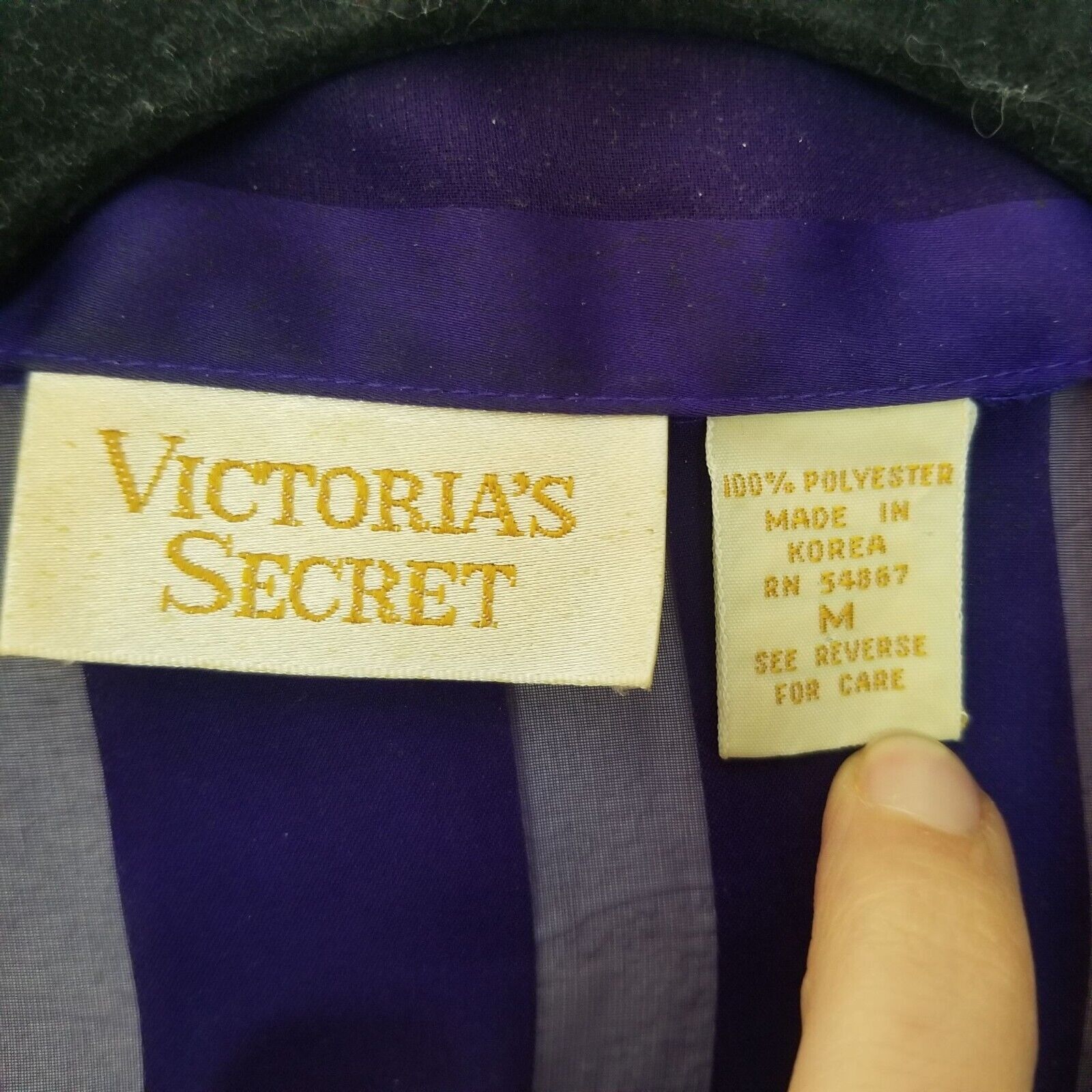 Victoria's Secret Vintage Victorias Secret Gold Label Satin Striped Pajamas Size 35" - 6 Thumbnail