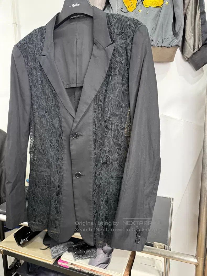 Yohji Yamamoto Yohji Yamamoto Lace Patchwork Blazer jacket Size US L / EU 52-54 / 3 - 2 Thumbnail