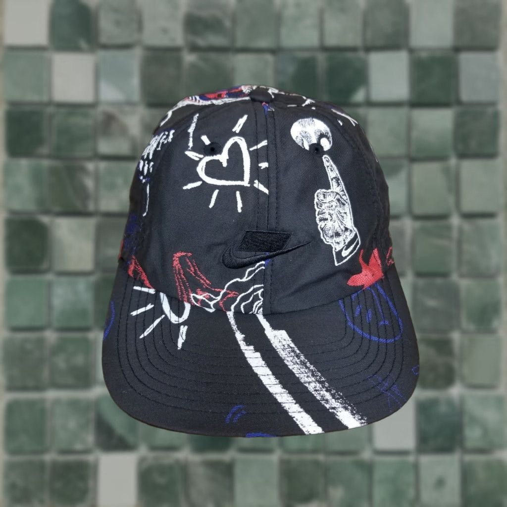 Obey VINTAGE Nike Graffiti Style Black Hat Cap Baseball Cap Men One Size Black Size ONE SIZE - 1 Thumbnail