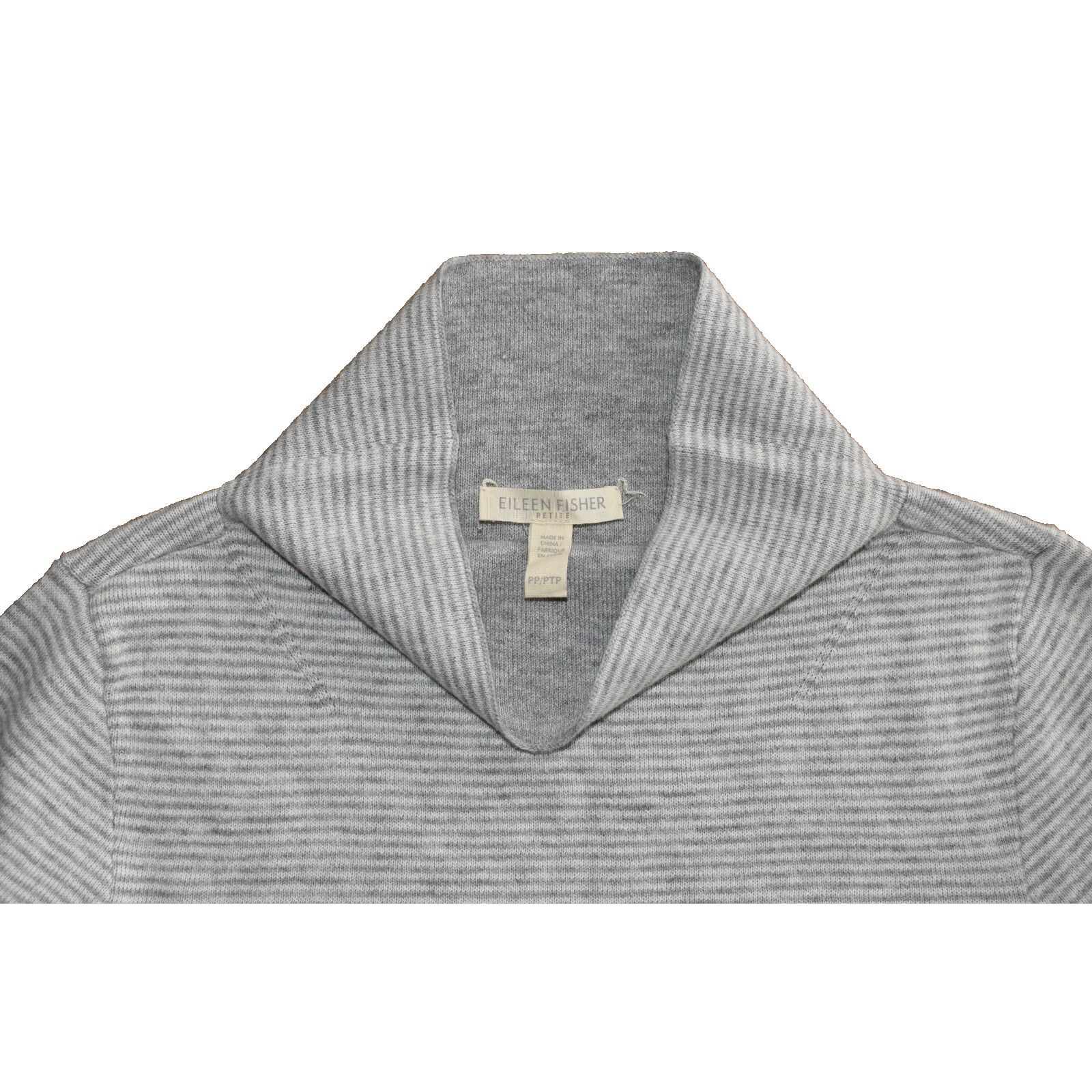 Eileen Fisher EILEEN FISHER Striped Org Cotton Cashmere Petite Sweater PP Size XXS / US 00 / IT 34 - 4 Thumbnail