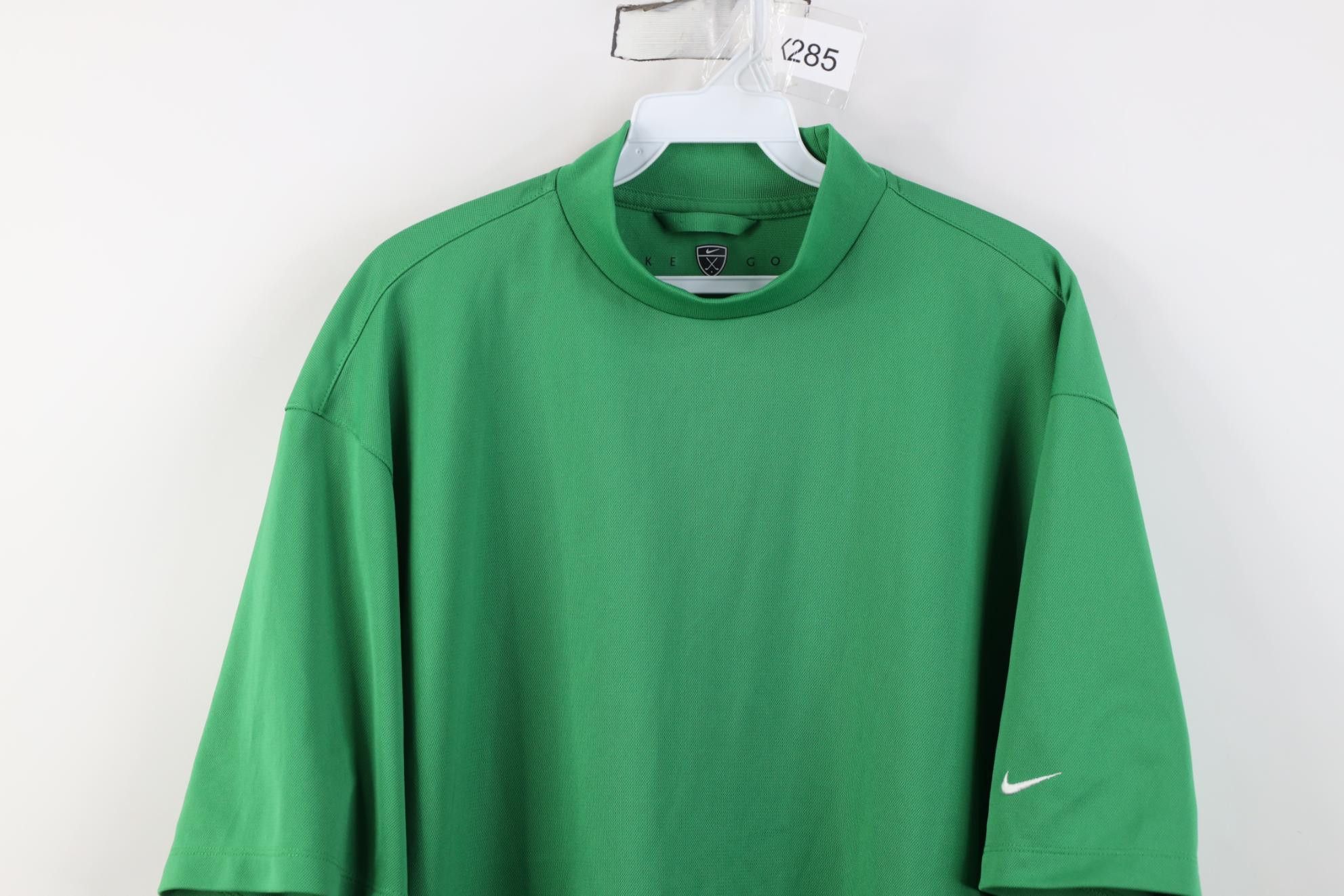 Nike Vintage Y2K Nike Golf Mini Swoosh Mock Neck T-Shirt Green Size US XL / EU 56 / 4 - 2 Thumbnail