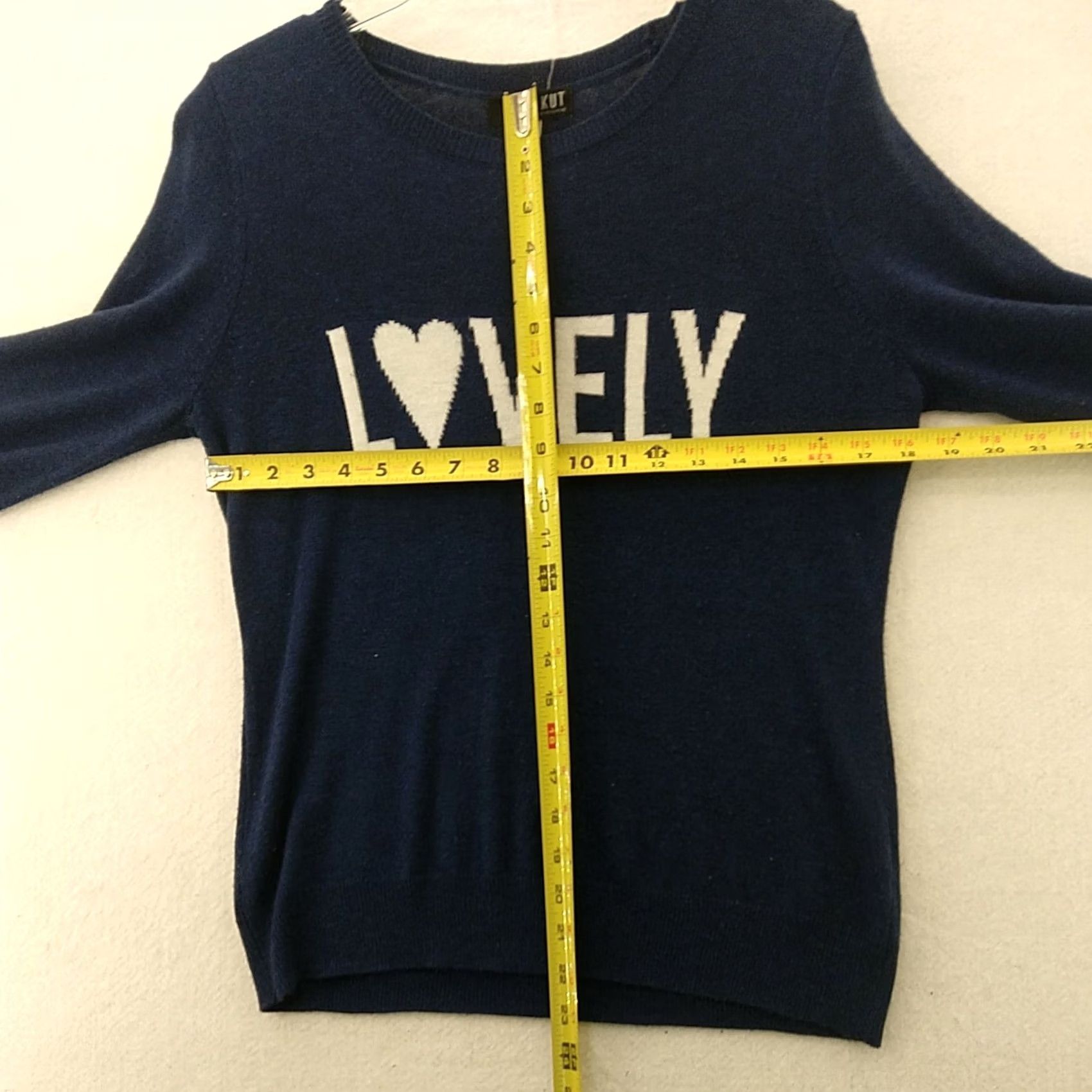 Vintage KUT from the Kloth Sweater Shirt M Blue Textured Knit Slim Raglan Long Sleeve Pullover Modern Bohemian Mens Womens Size M / US 6-8 / IT 42-44 - 3 Thumbnail