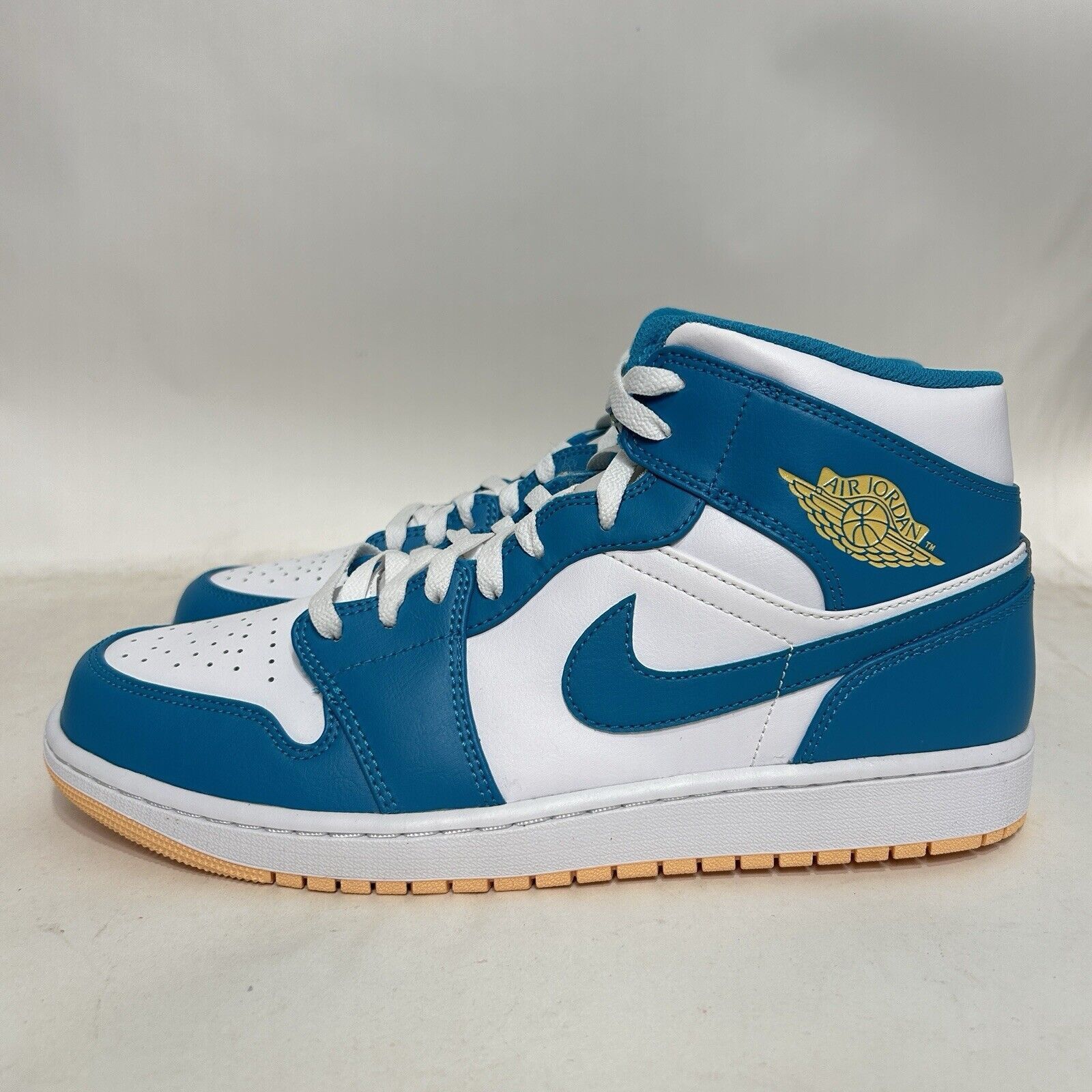 Jordan Brand Nike Air Jordan 1 Mid “Aquatone/Celestial Gold” 2024 Size US 12 / EU 45 - 6 Thumbnail