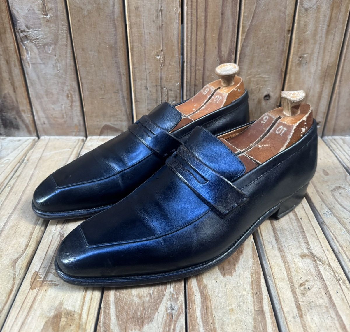 J.M. Weston J.M Weston Men’s Penny black Leather Loafers Sz Uk 8 E US 9 Size US 9 / EU 42 - 1 Thumbnail
