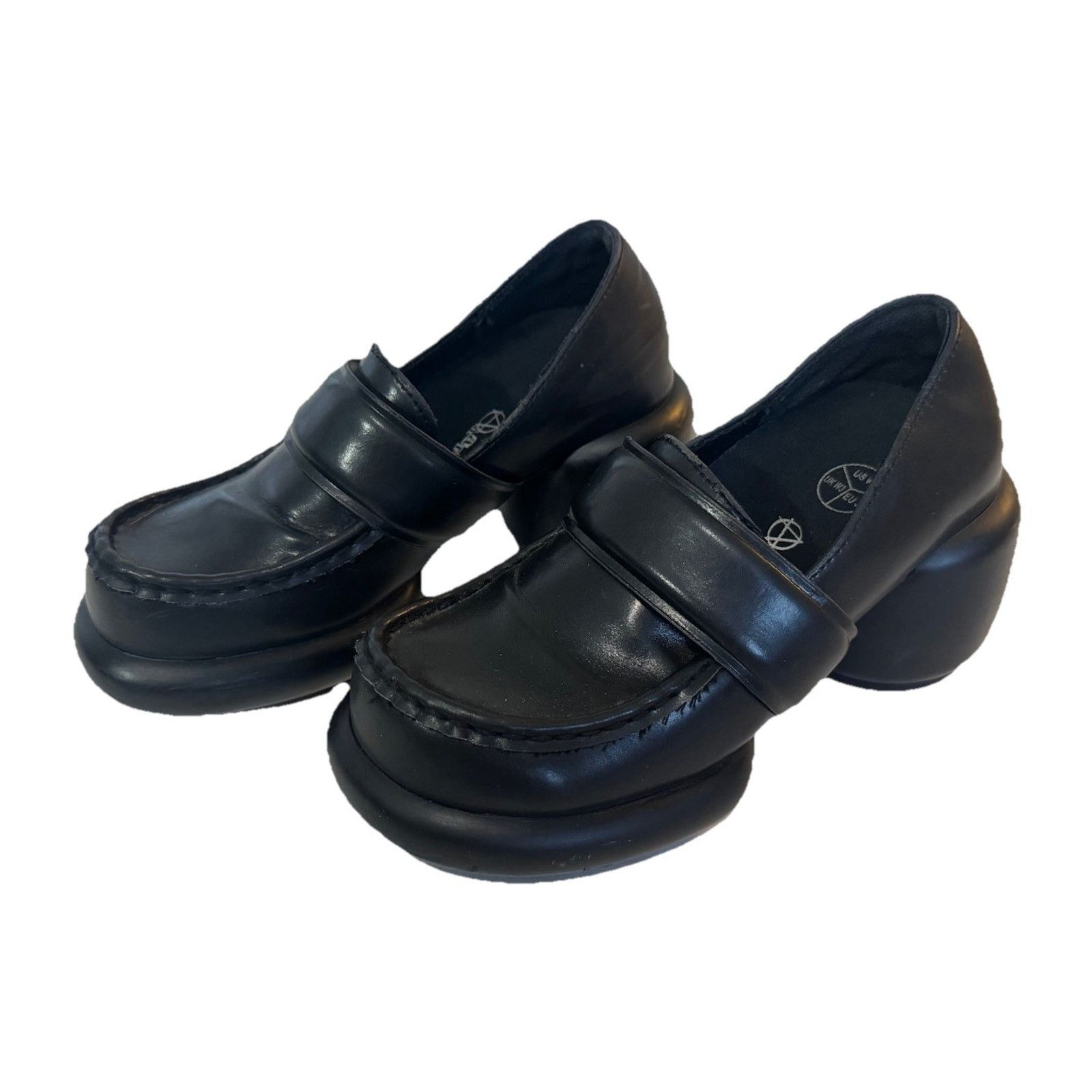 Other T.U.K. Anarchic Black Bubble Loafers Chunky Platform Heels Size US 5 / IT 35 - 2 Thumbnail