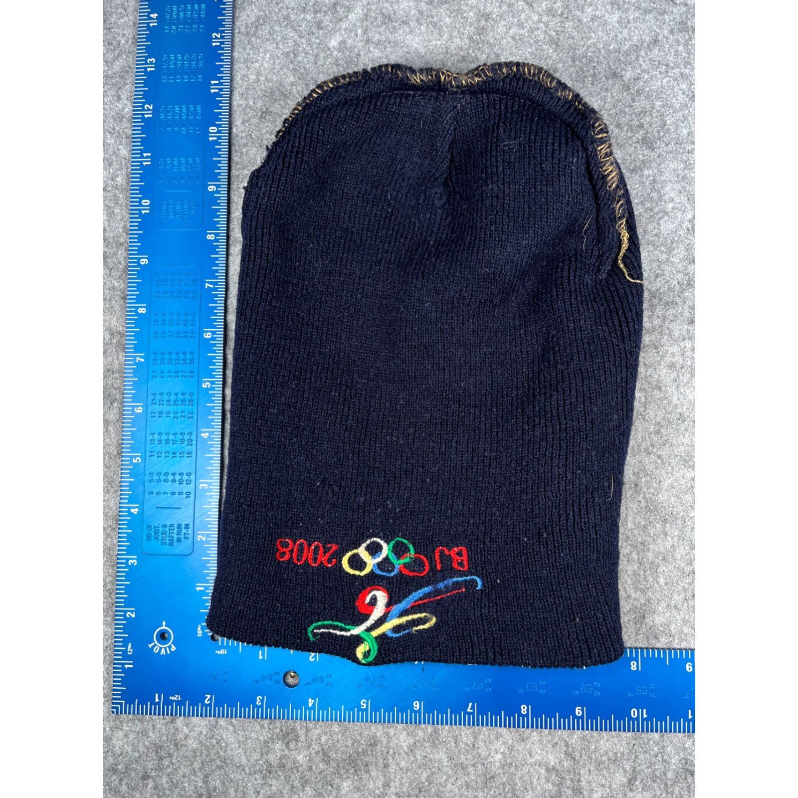Vintage Beijing 2008 Summer Olympics Beanie Toque Adult Blue Knit Acrylic Embroidered Beanie Hats Mens Womens Unisex Adults Blue Olympic Sports 2000s Size ONE SIZE - 5 Thumbnail