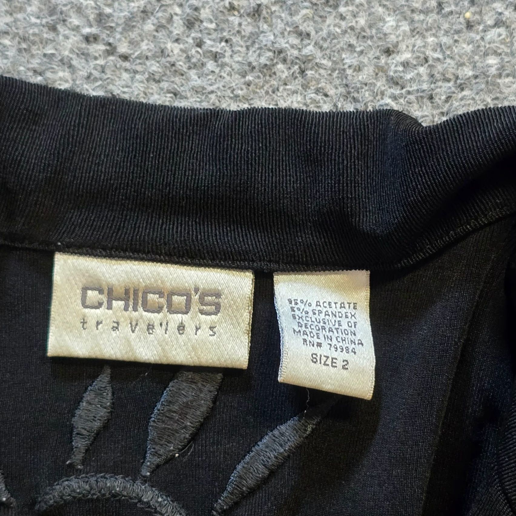 Vintage Chicos Womens Large Black Cardigan Stretch Slinky Witch Goth Career Size L / US 10 / IT 46 - 5 Thumbnail