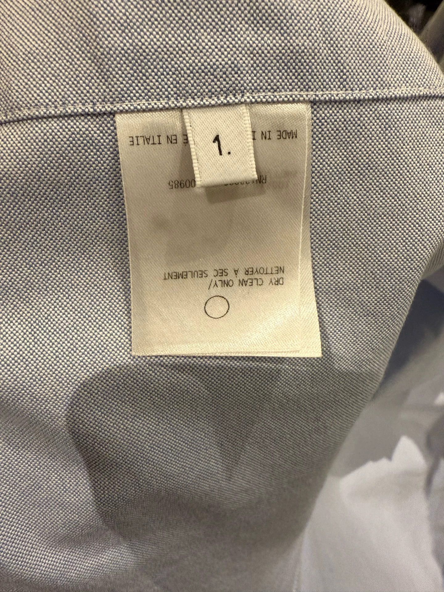 Thom Browne Thom Browne Runway Raw Edge Blue Oxford Cloth Shirt Size US S / EU 44-46 / 1 - 5 Thumbnail