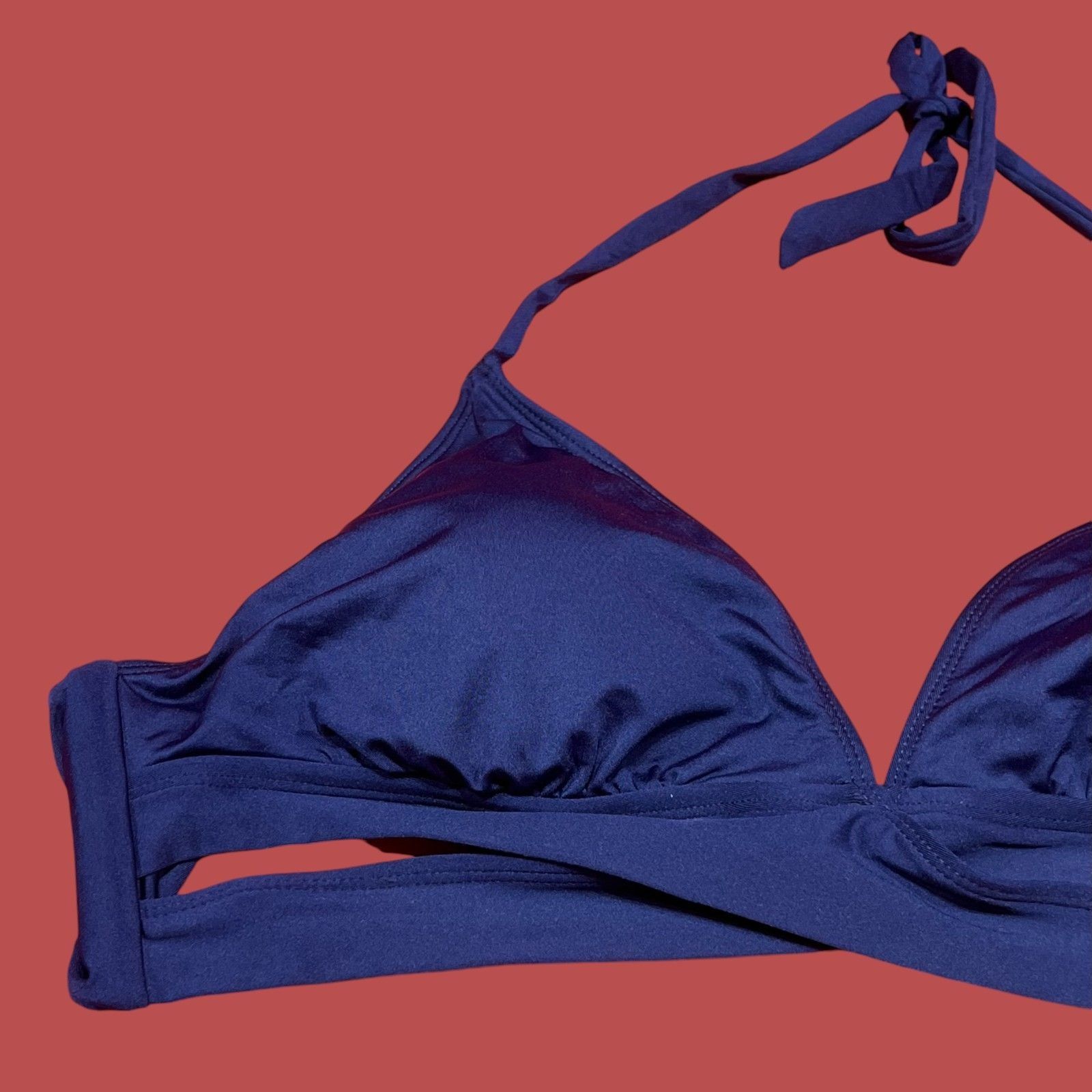 Other Shade & Shore-Women's Triangle Bralette Faux Wrap Halter Bik Size ONE SIZE - 9 Thumbnail
