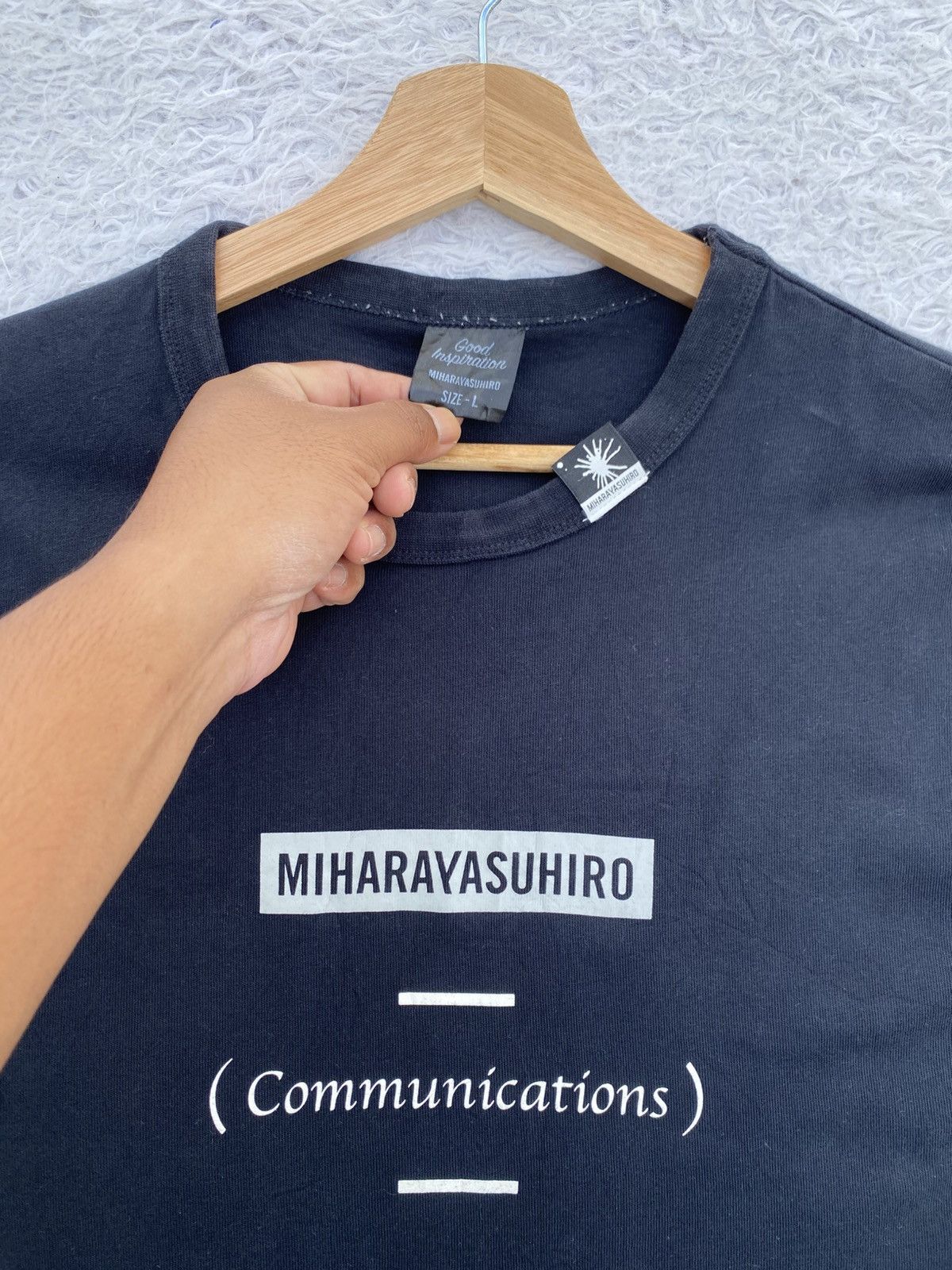 GU × Maison MIHARA YASUHIRO Rare Miharaya Suhiro (Communications) Black Tshirt Size US L / EU 52-54 / 3 - 8 Thumbnail