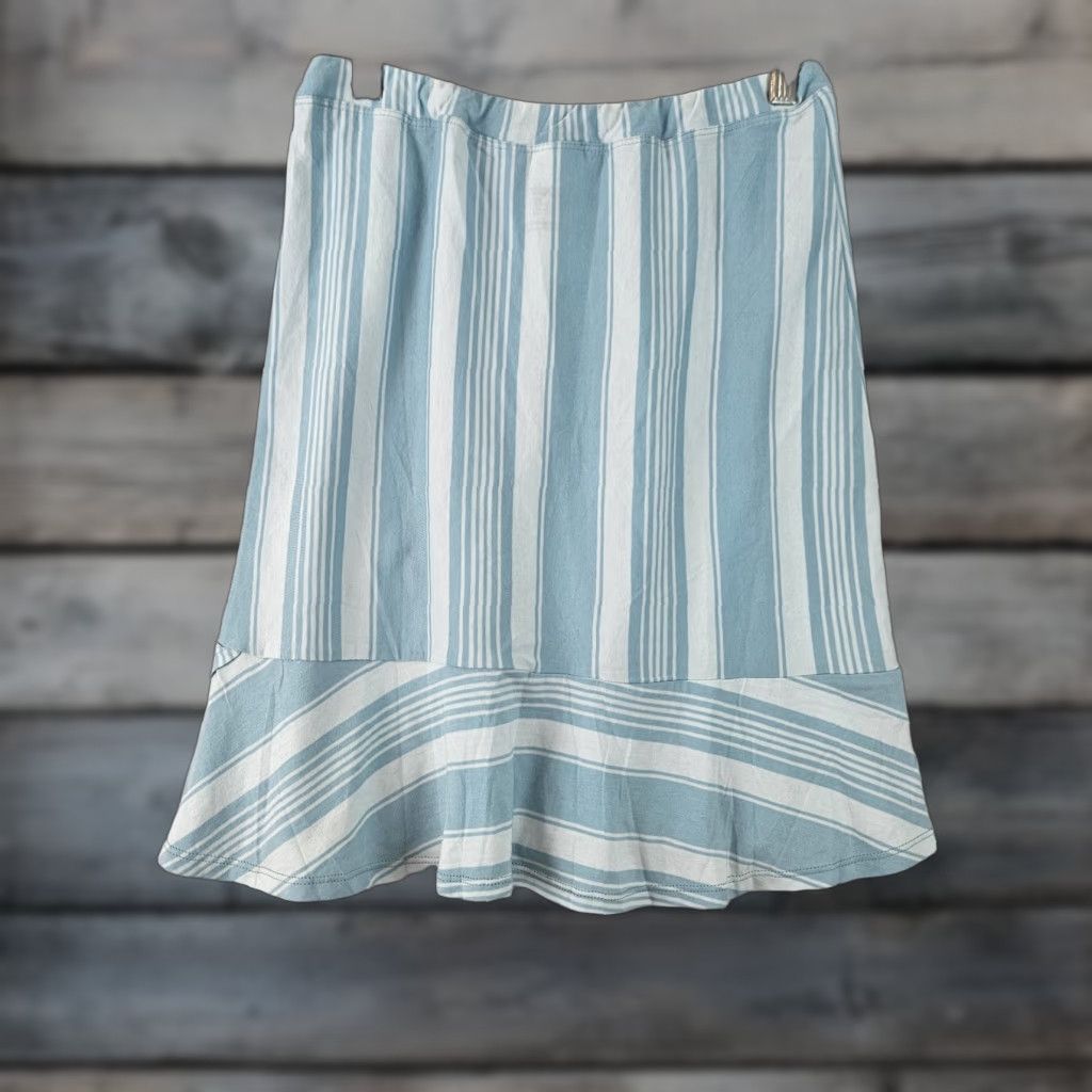 Patagonia Patagonia Skirt XS Womens Alpine Valley Blue Stripe Drawstring Cotton Blend A-Line Short Size 26" / US 2 / IT 38 - 1 Thumbnail
